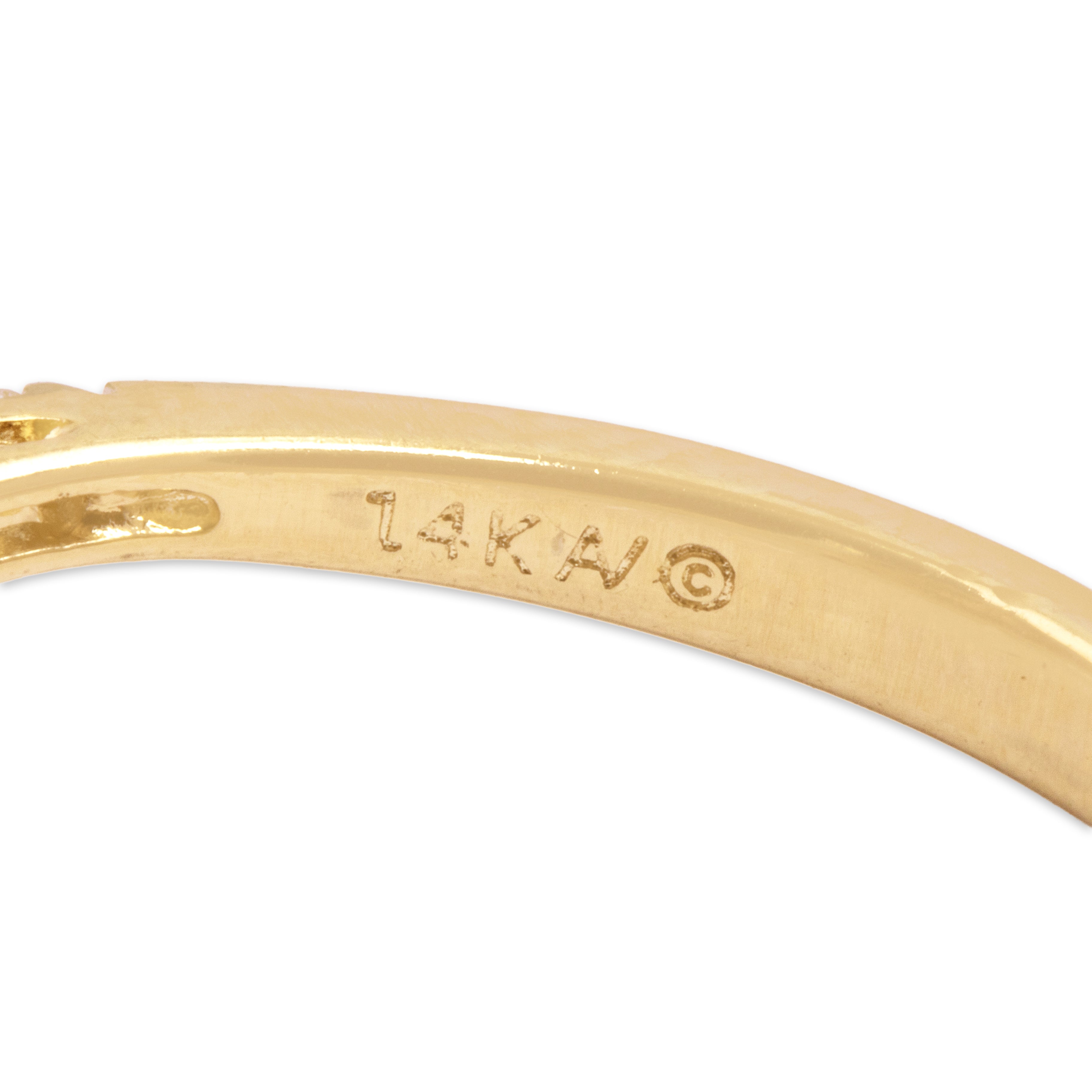 Vintage 14k Yellow Gold Diamond Chocolate Pearl Pavã© Swirl Ring - Hallmark view