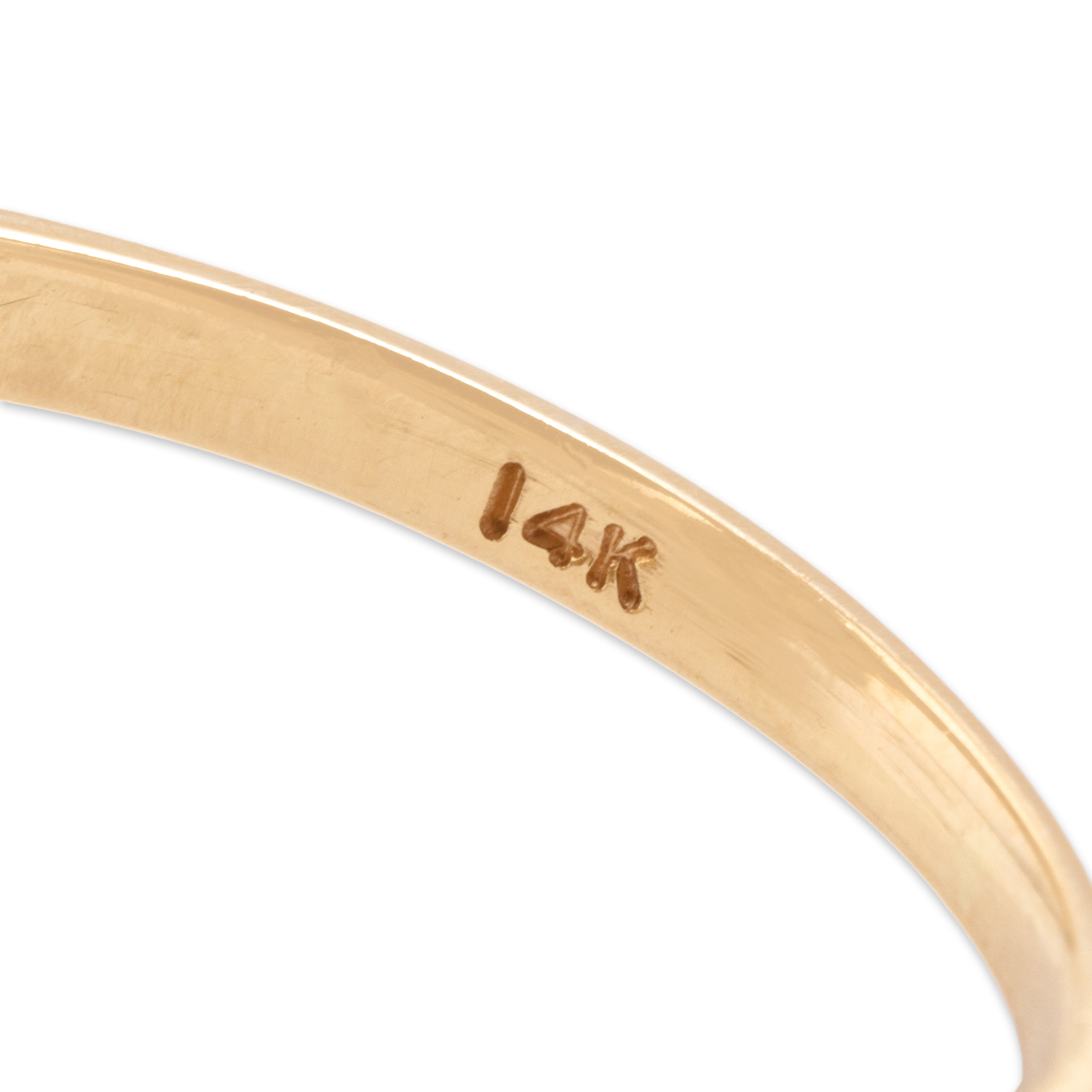 Vintage 14k Yellow Gold Opal Emerald Diamond Evergreen Alternating Halo Ring - Hallmark view
