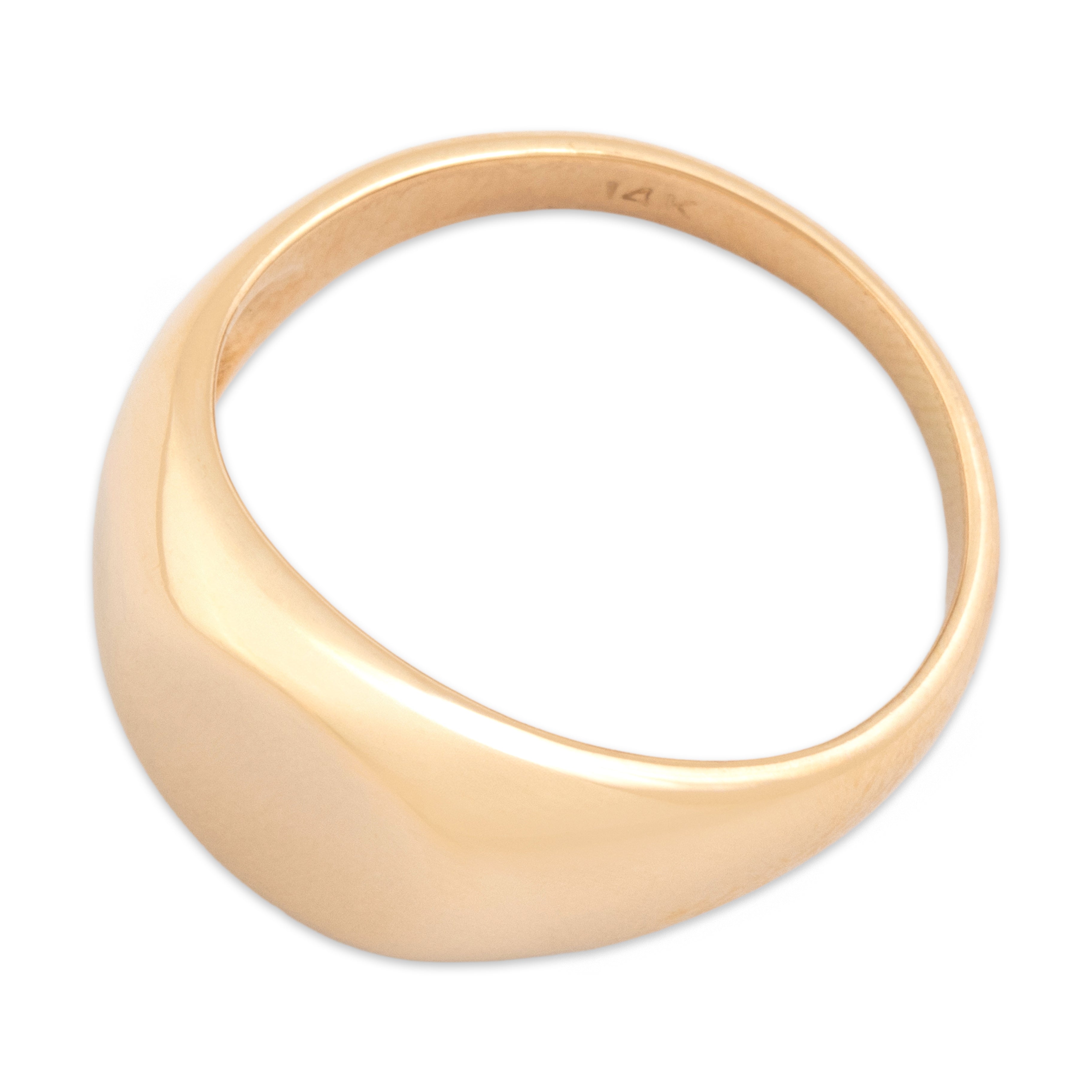 Vintage 14k Yellow Gold Simple Classic Signet Ring - Overall view