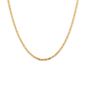 Vintage 14k Yellow Gold 1.9mm Intricate Byzantine Link Chain 18.25"