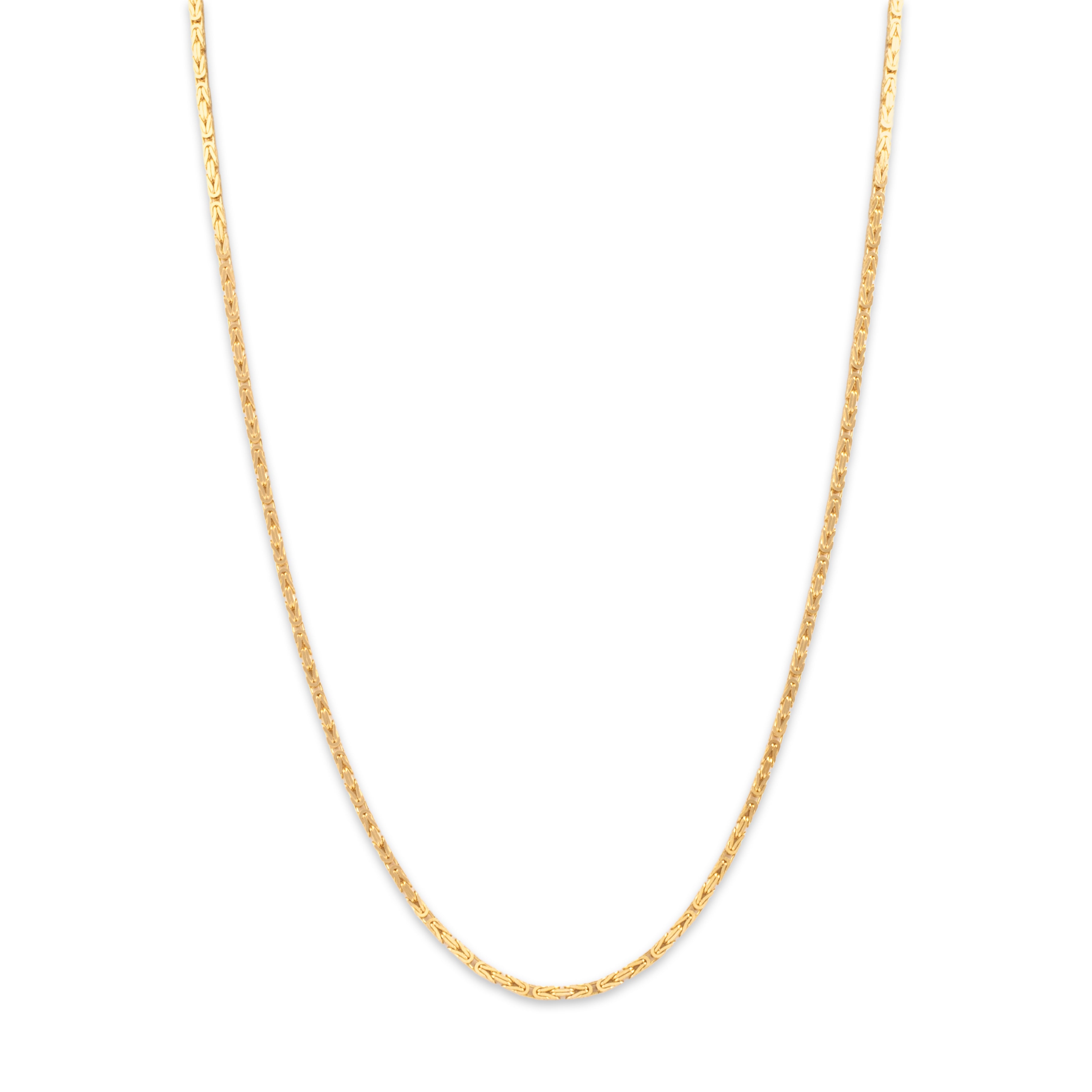 Vintage 14k Yellow Gold 1.9mm Intricate Byzantine Link Chain - detail view #1