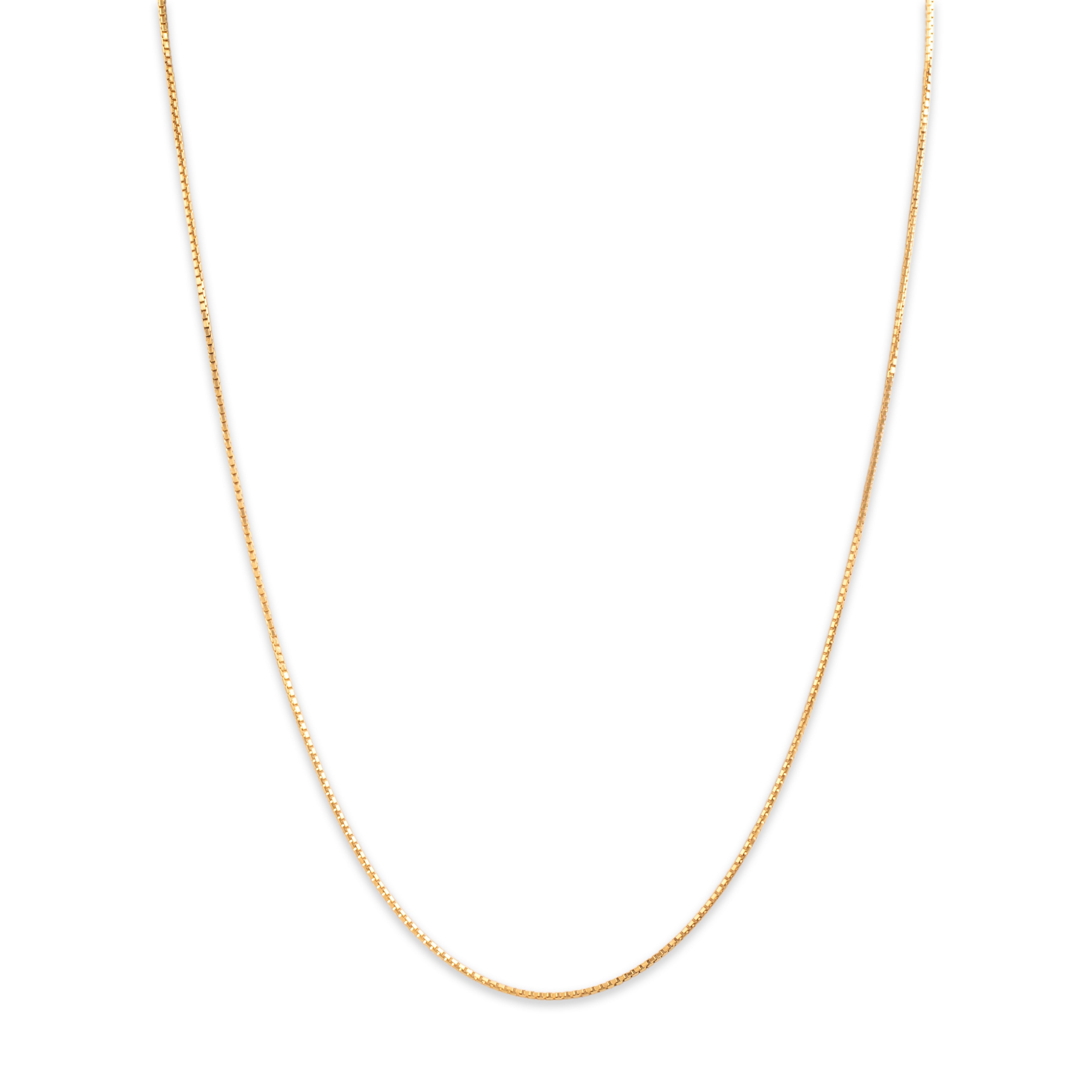 Vintage 14k Yellow Gold 1mm Simple Sleek Box Chain - detail view #1