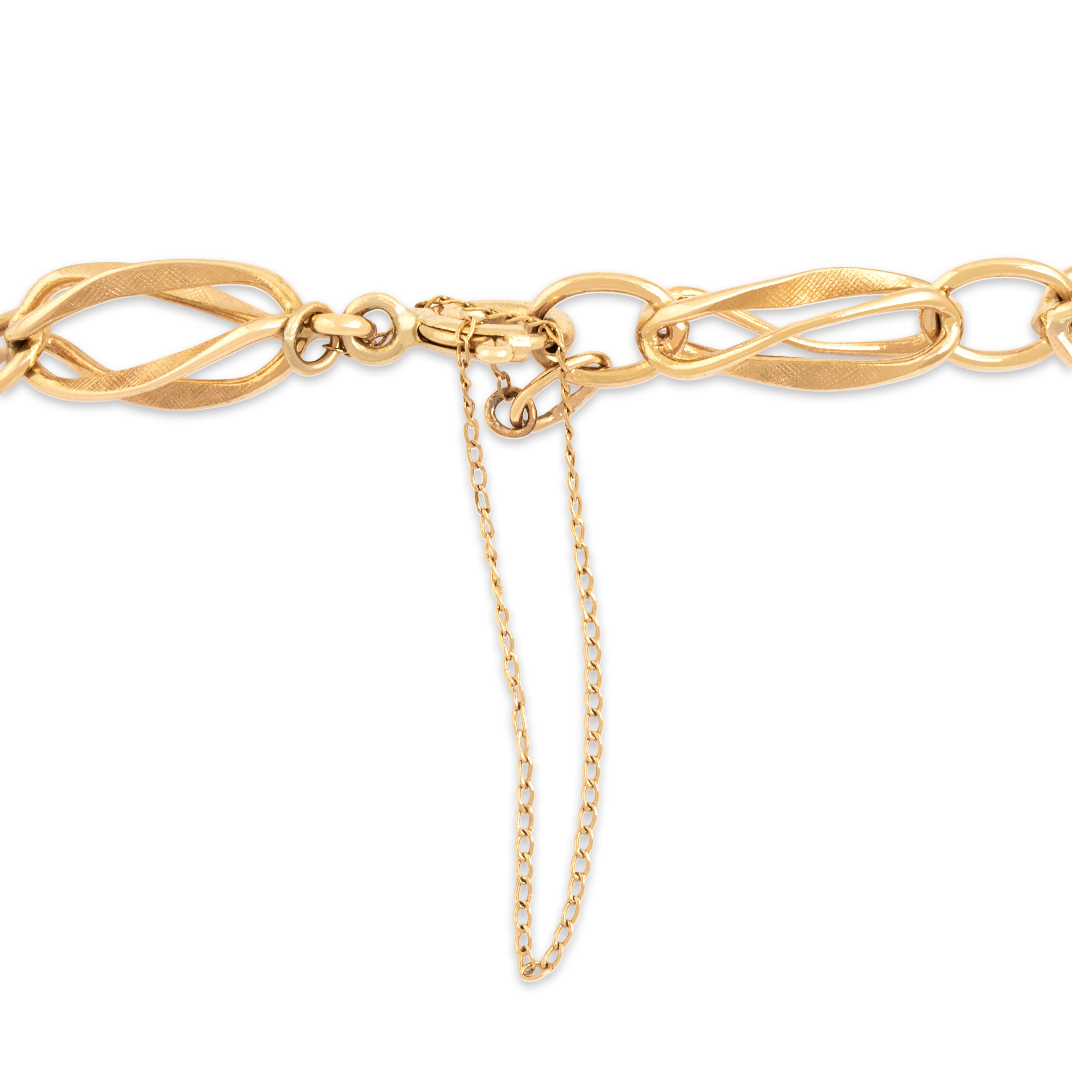 Vintage 14k Yellow Gold Fantastic Textured Open Twist Link Bracelet - detail view #3