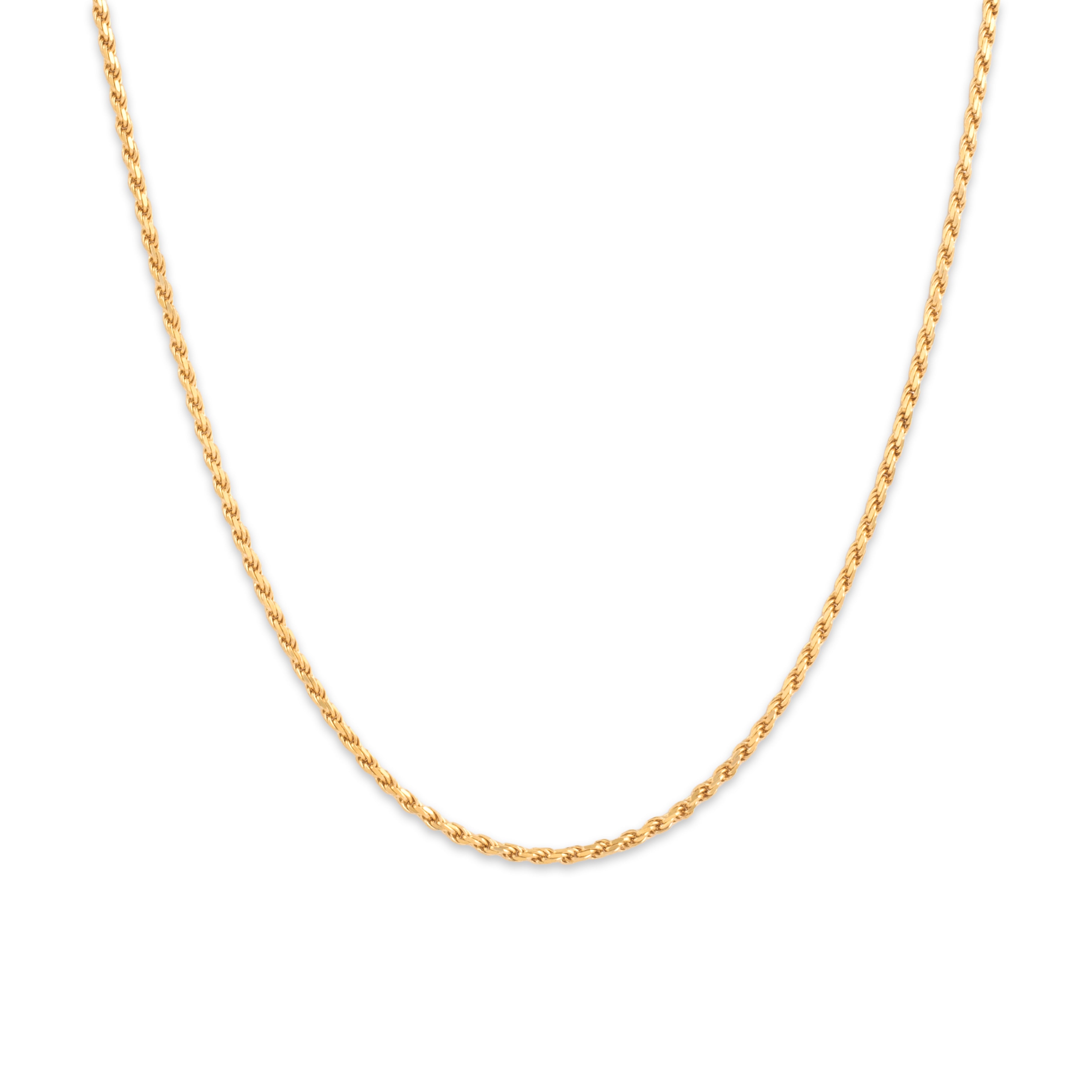 Estate Italian 14k Yellow Gold 1.8mm Essential Rope Chain - Close-up view