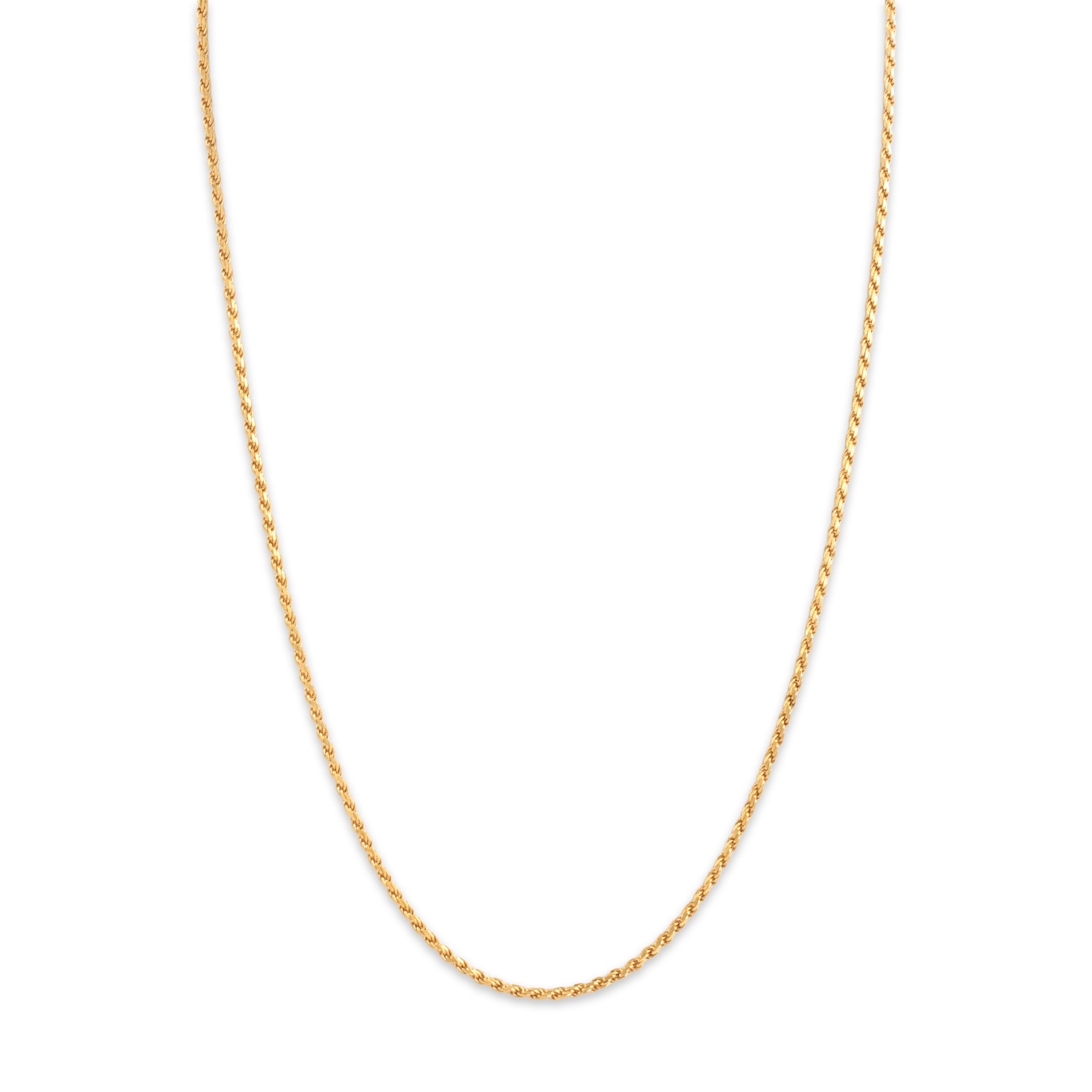 Estate Italian 14k Yellow Gold 1.8mm Essential Rope Chain - detail view #1