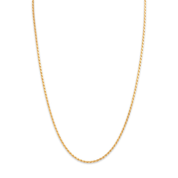 Estate Italian 14k Yellow Gold 1.8mm Essential Rope Chain 18