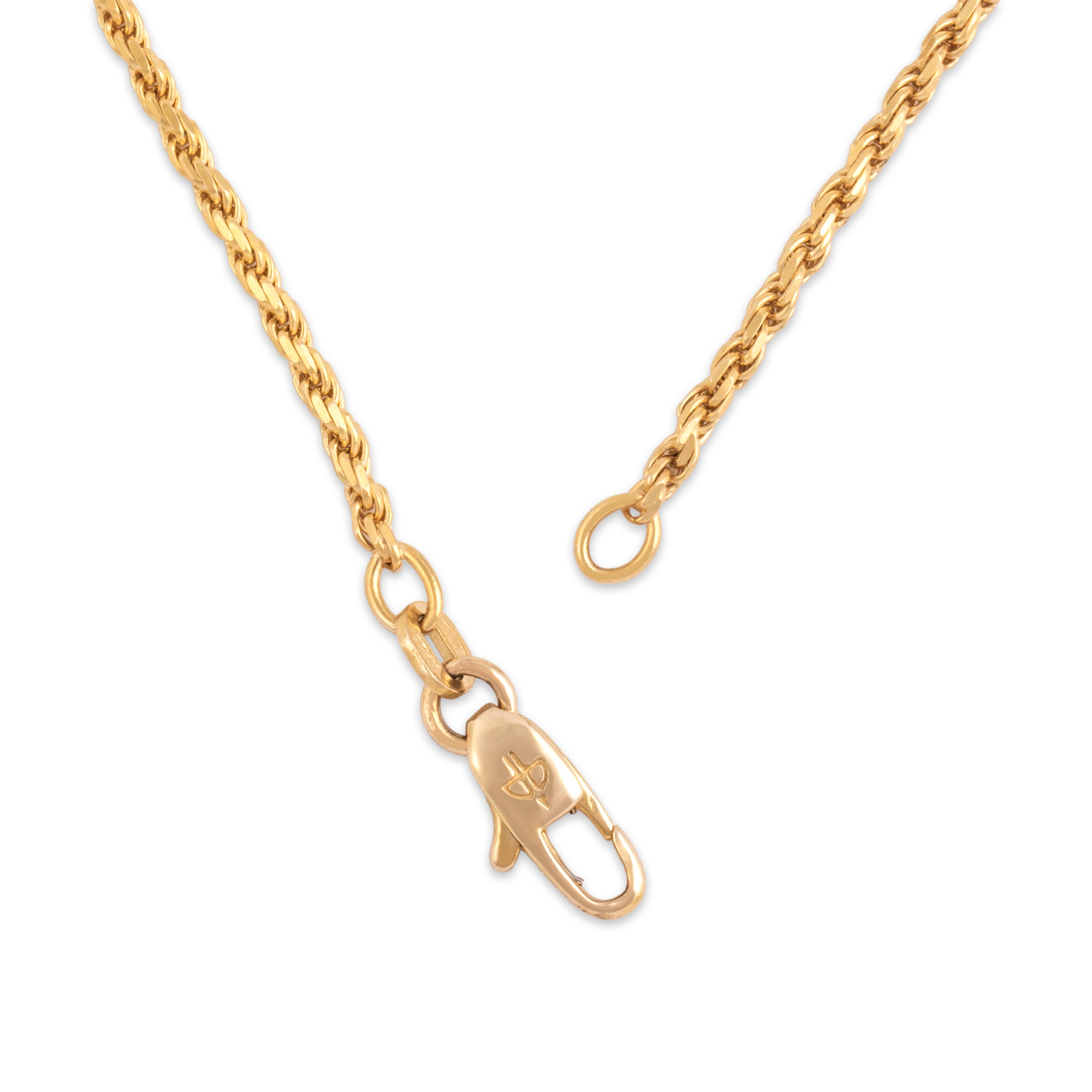 Estate Italian 14k Yellow Gold 1.8mm Essential Rope Chain - clasp view