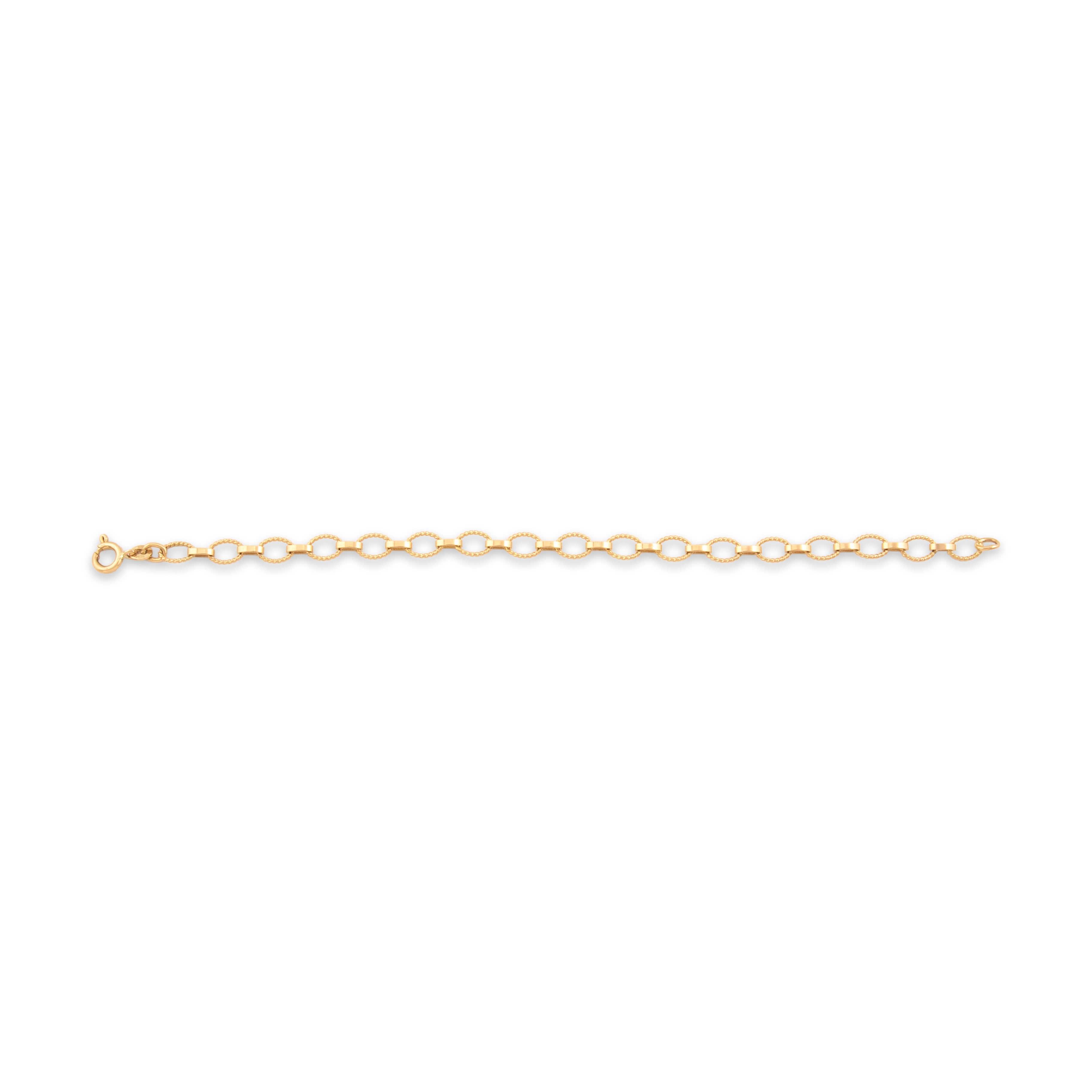 Vintage Italian 14k Yellow Gold Alternating Oval Cabled Link Bracelet - Overall view