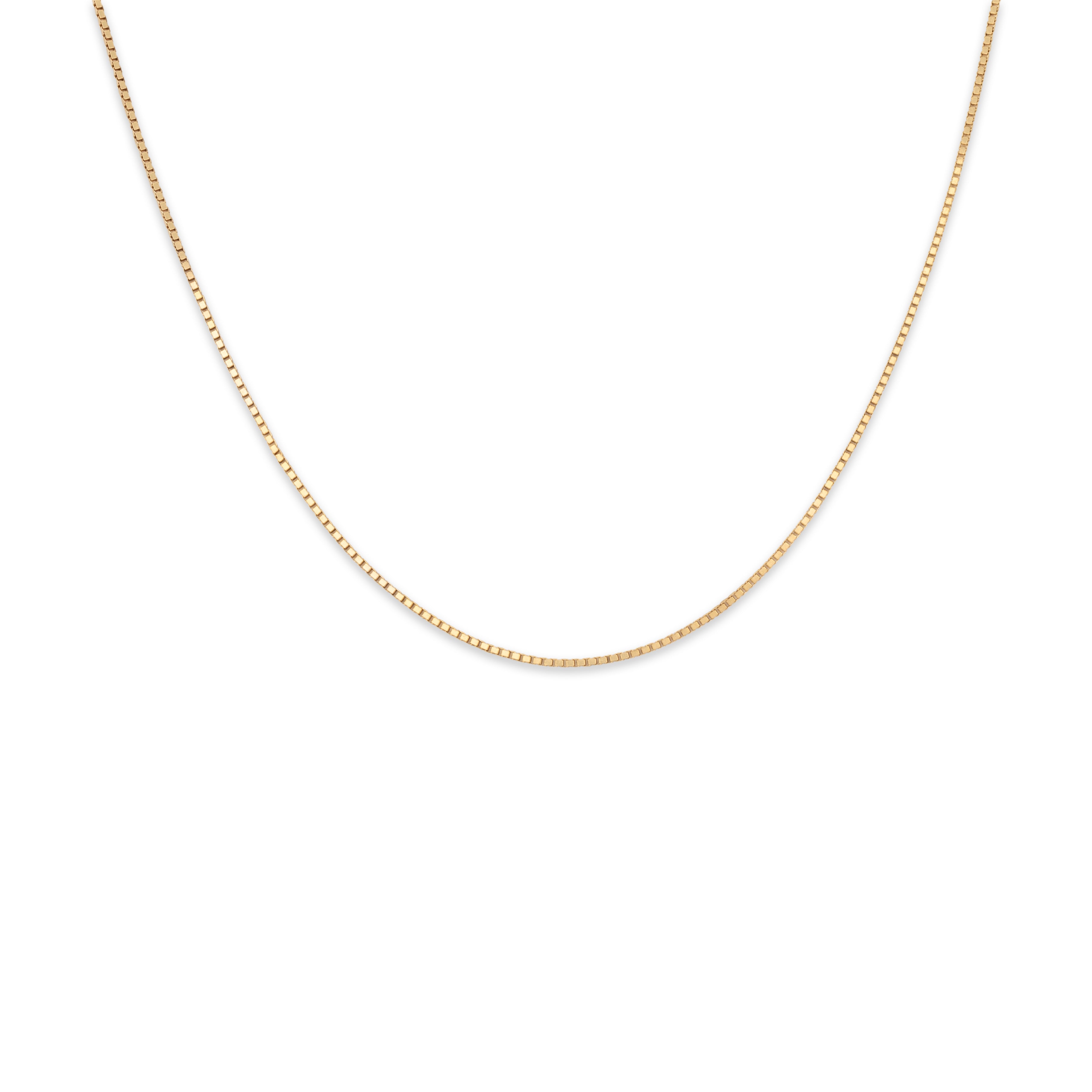 Vintage Italian 14k Yellow Gold .7mm Dainty Box Chain 18