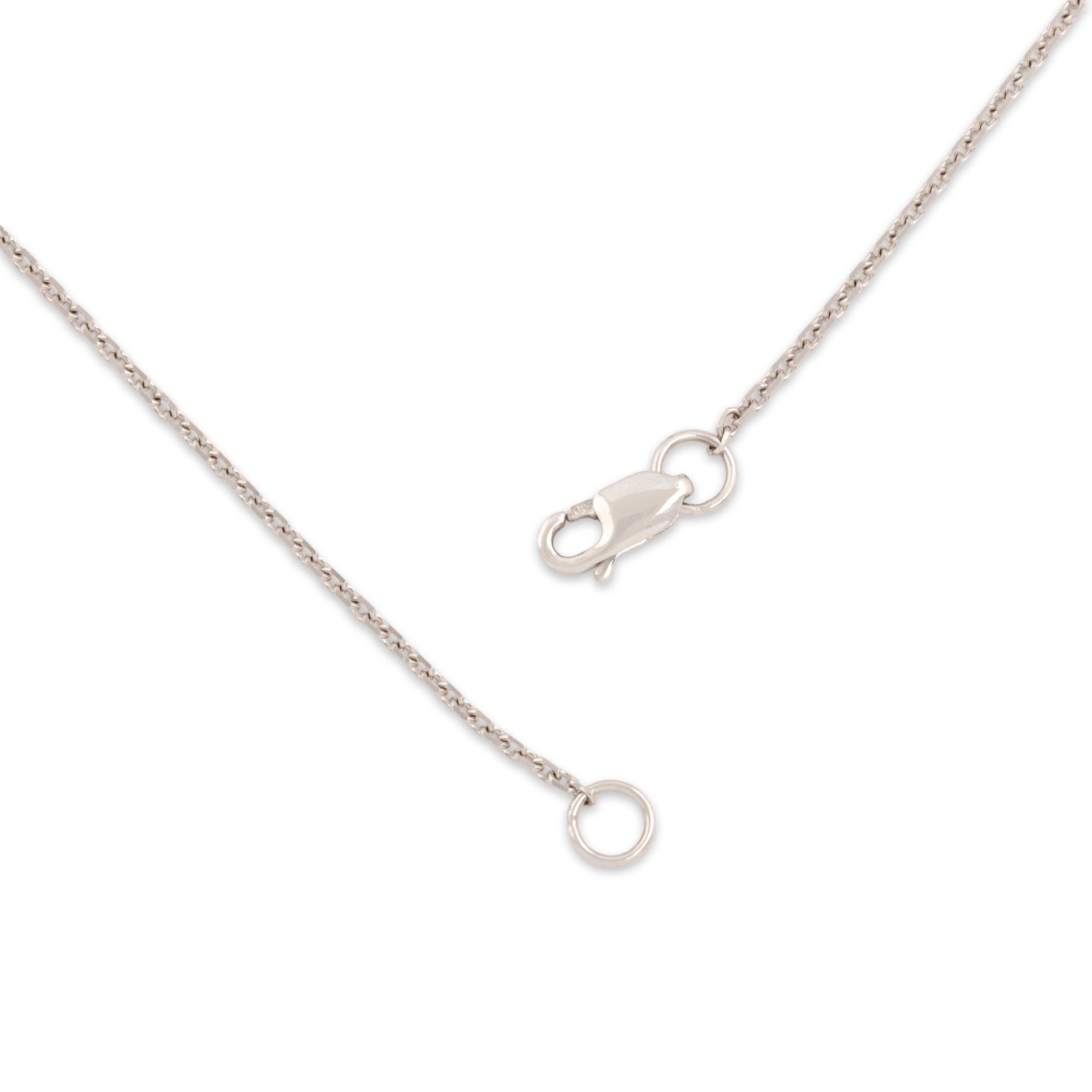 Vintage 14k White Gold 1.19cttw Peridot Diamond Chic Four-Pointed Star Bezel Station Necklace - clasp view