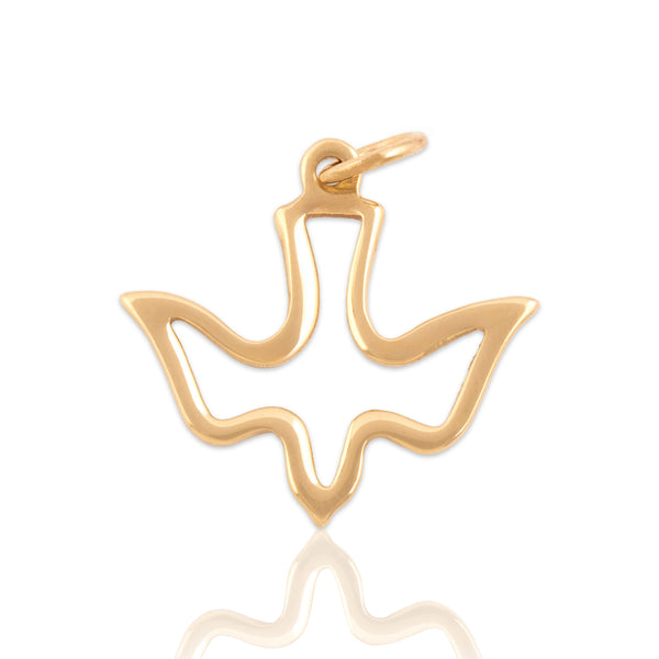 Vintage 14k Yellow Gold Soaring Dove Charm / Pendant