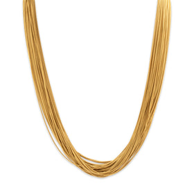 Vintage Italian Substantial 18k Yellow Gold Silky Curb Chain Strand Necklace 17"