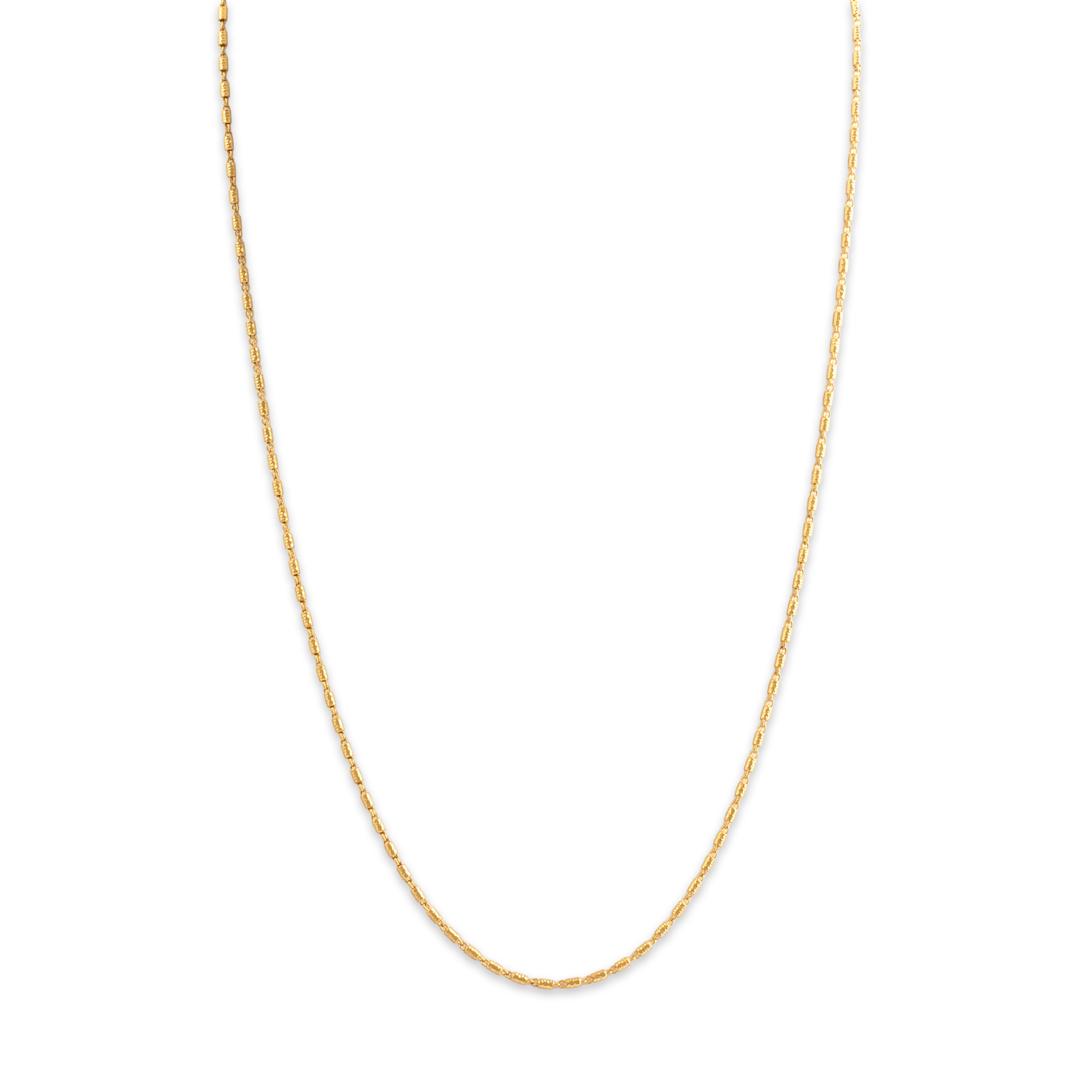 Vintage Italian 18k Yellow Gold 1.4mm Glittering Cylindrical Link Chain - detail view #1
