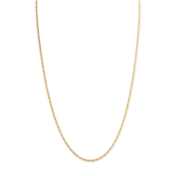 Vintage Italian 18k Yellow Gold 1.4mm Glittering Cylindrical Link Chain 18