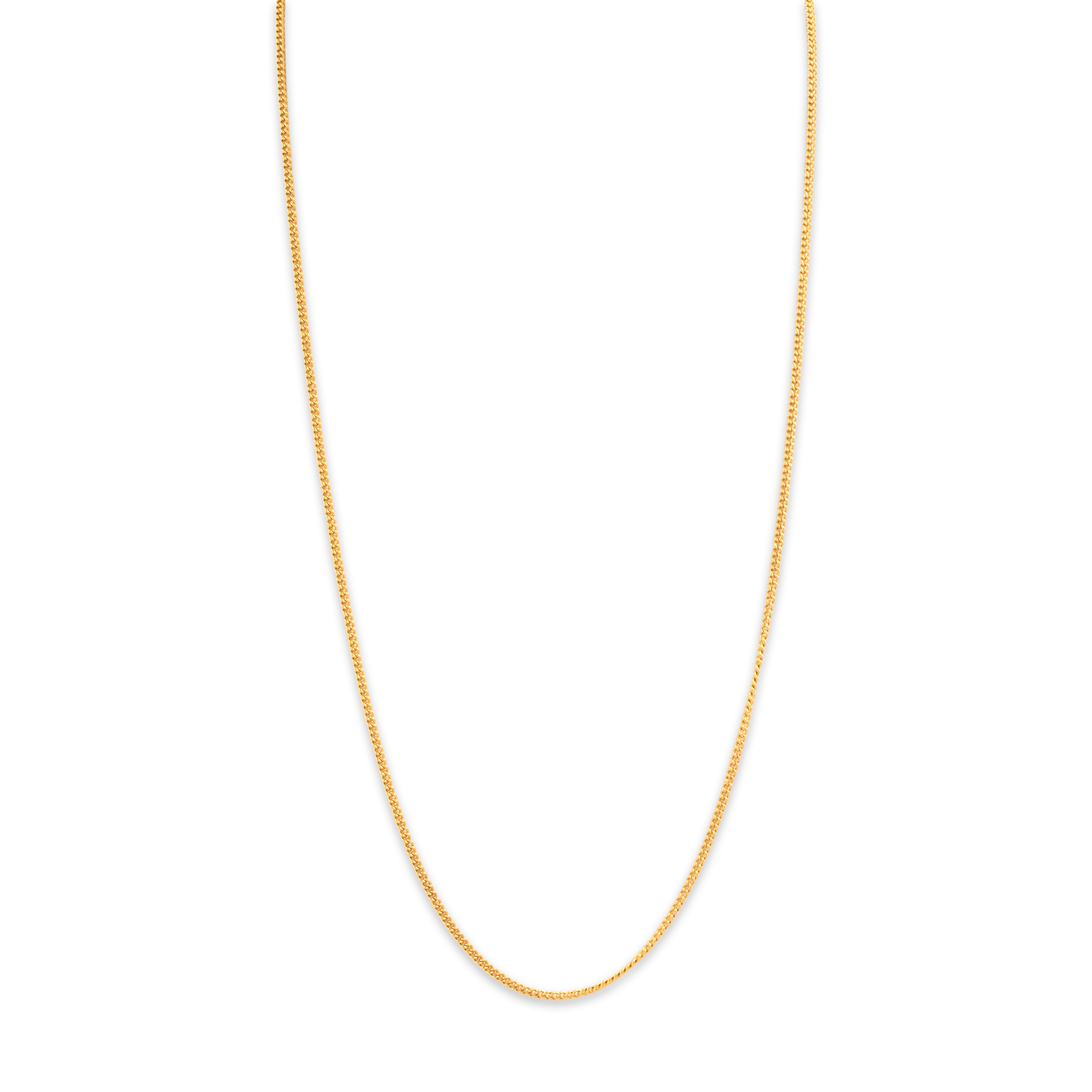 Vintage Portuguese 19k Yellow Gold 1.85mm Sleek Curb Chain - detail view #1