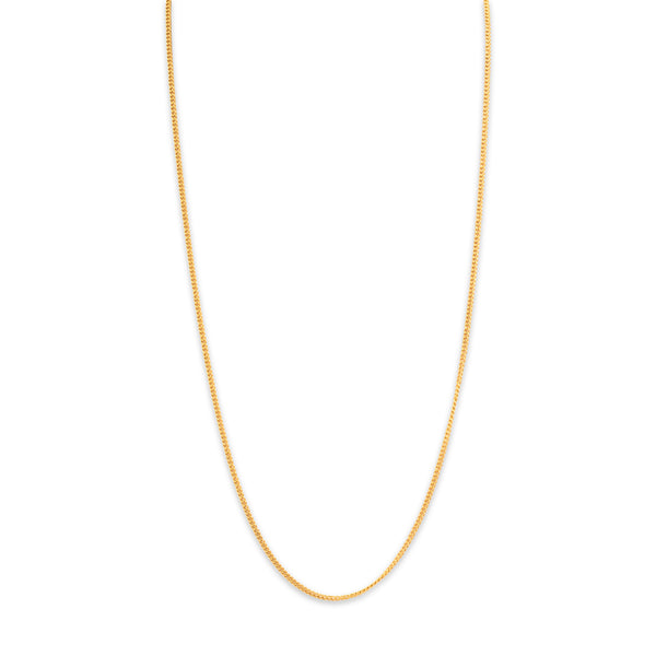 Vintage Portuguese 19k Yellow Gold 1.85mm Sleek Curb Chain 21.5