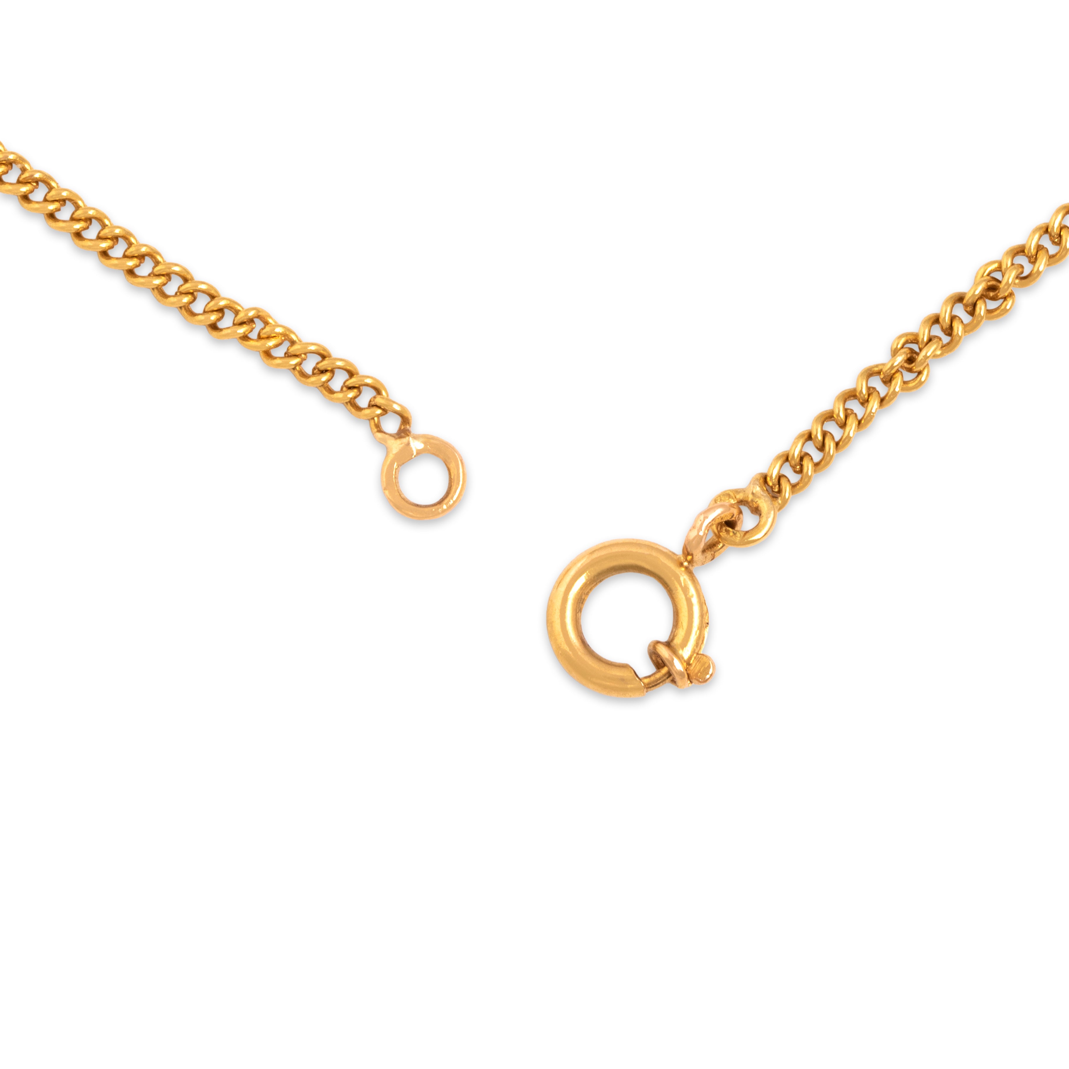 Vintage Portuguese 19k Yellow Gold 1.85mm Sleek Curb Chain - clasp view