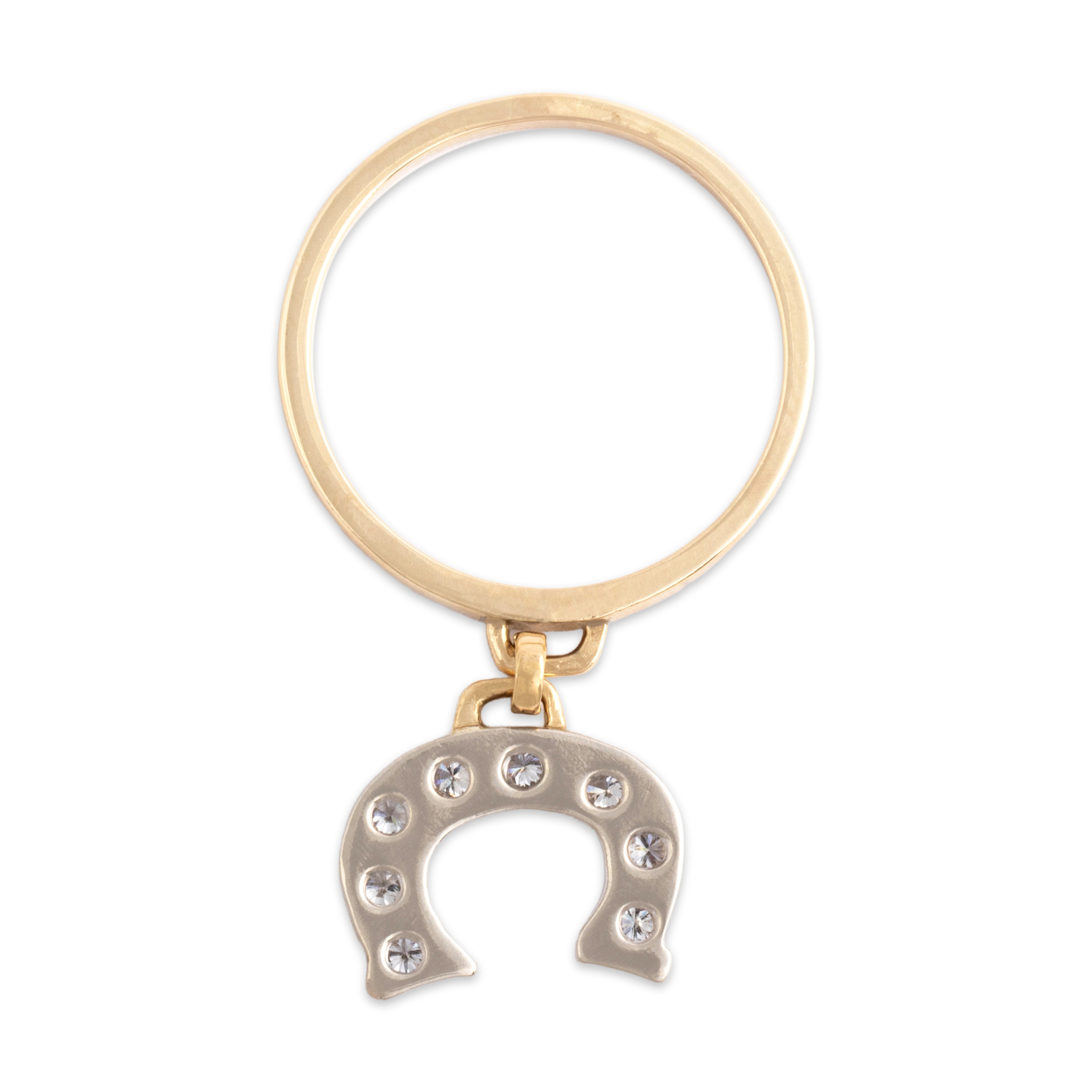 Vintage 14k Yellow & White Gold Diamond Playful Sparkling Initial 