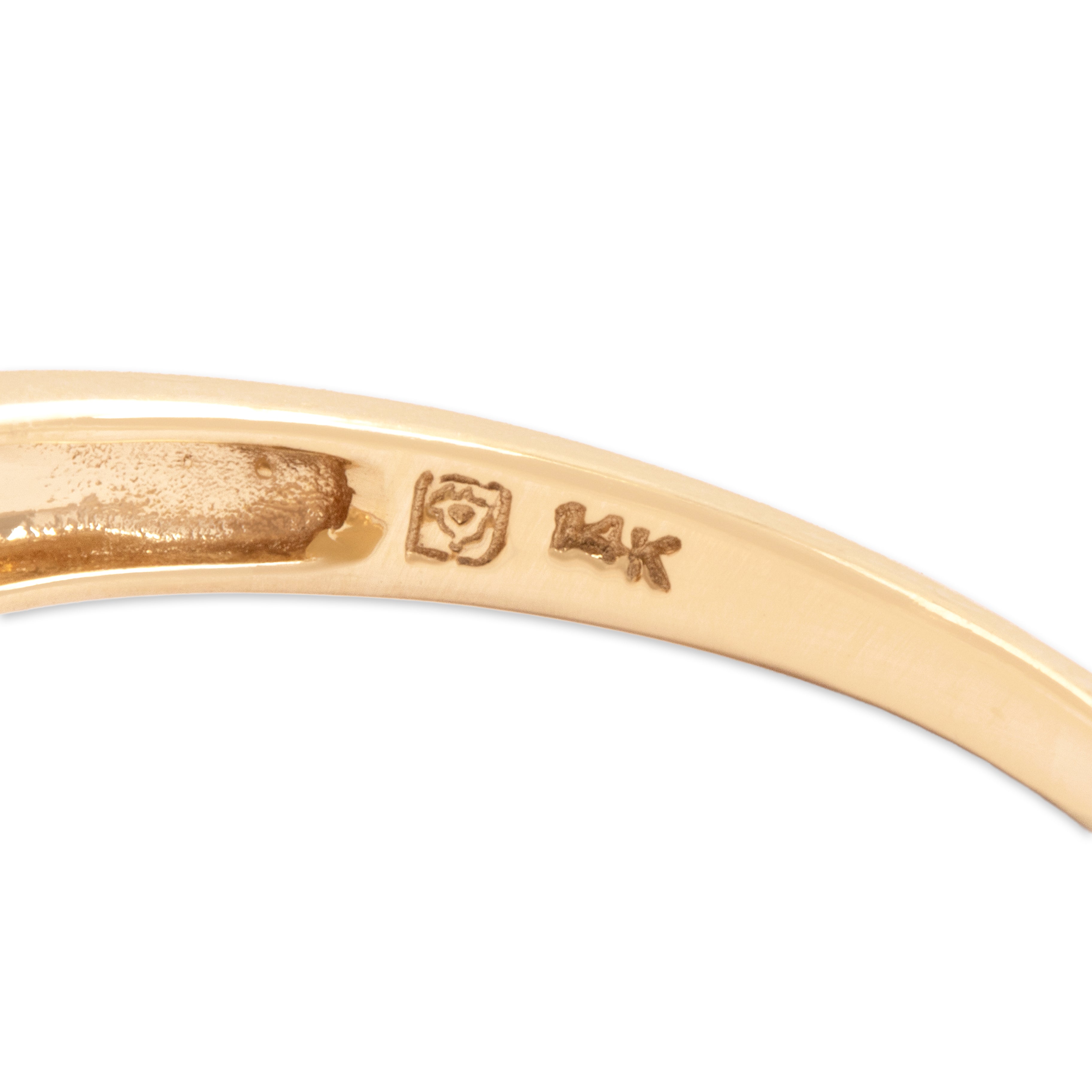 Vintage 14k Yellow Gold 2.33ct Palmeira Citrine Diamond Dazzling Accent Shoulder Ring - Hallmark view