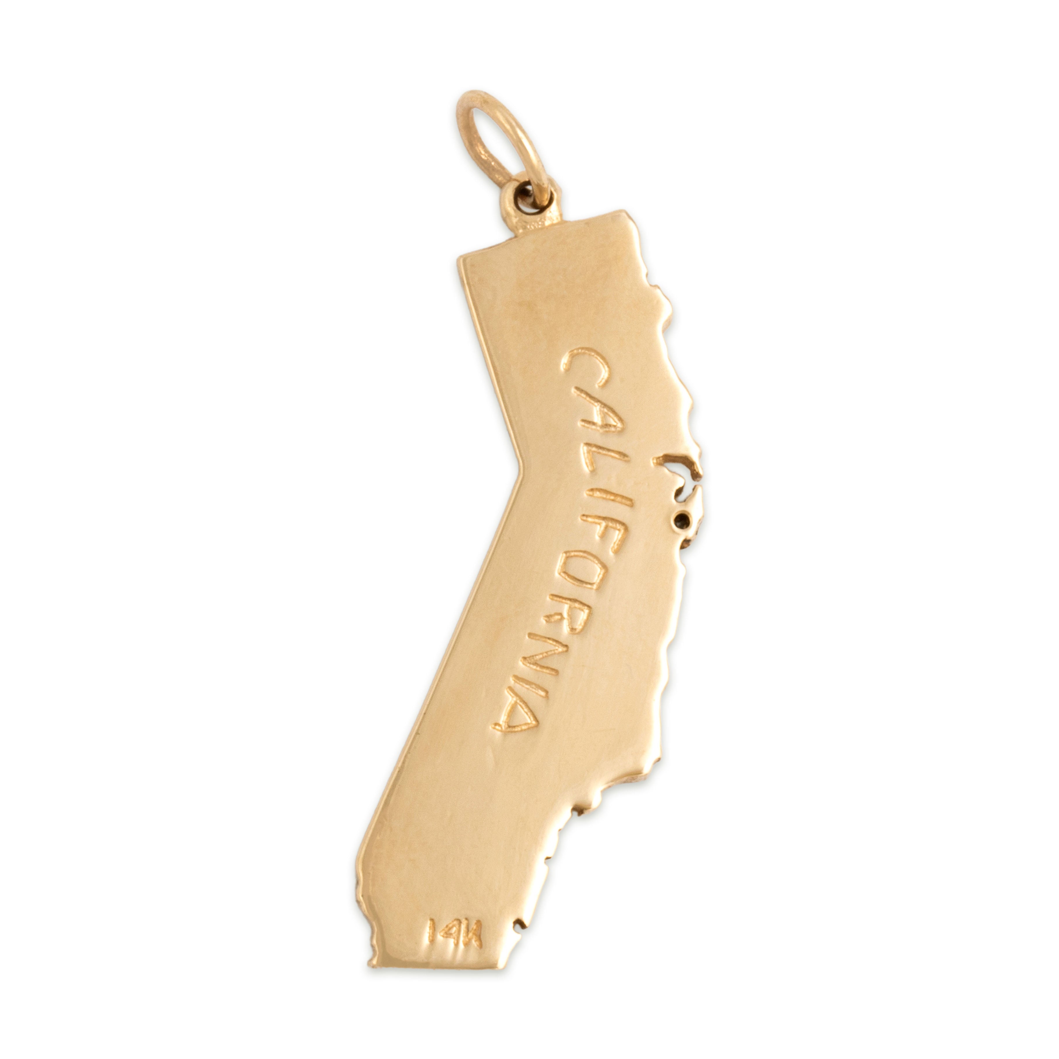 Vintage 14k Yellow Gold Diamond Glittering California Dreamin' Charm / Pendant