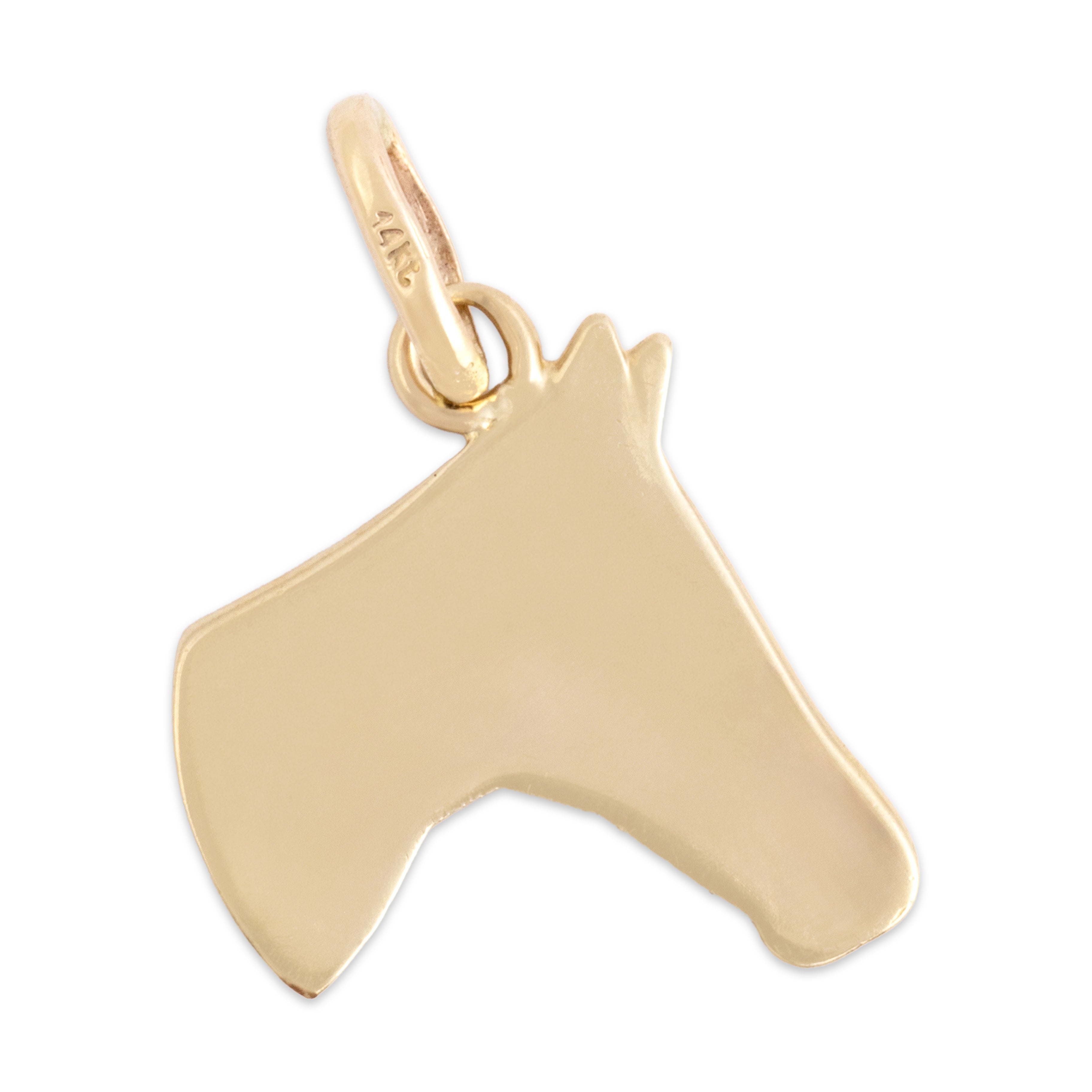 Vintage 14k Yellow Gold Gentle Horse Charm / Pendant - Back view
