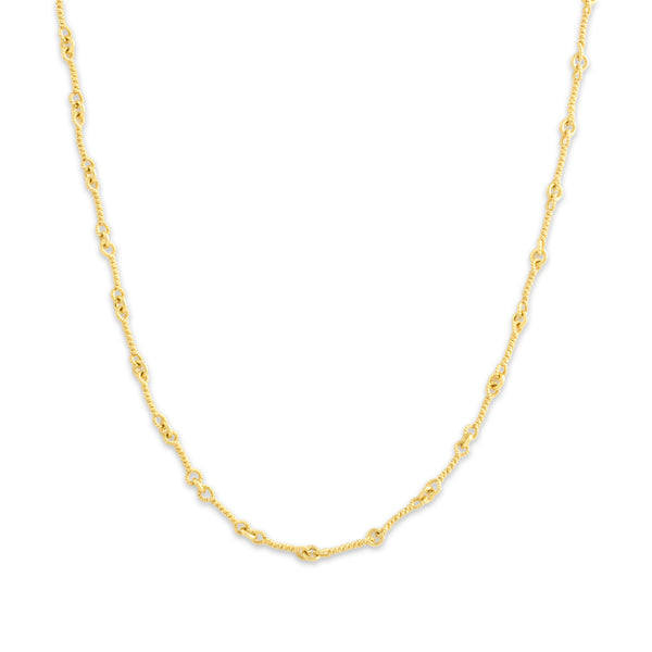 Vintage 18k Yellow Gold 2.7mm Twisted Bar Link Chain 20.5