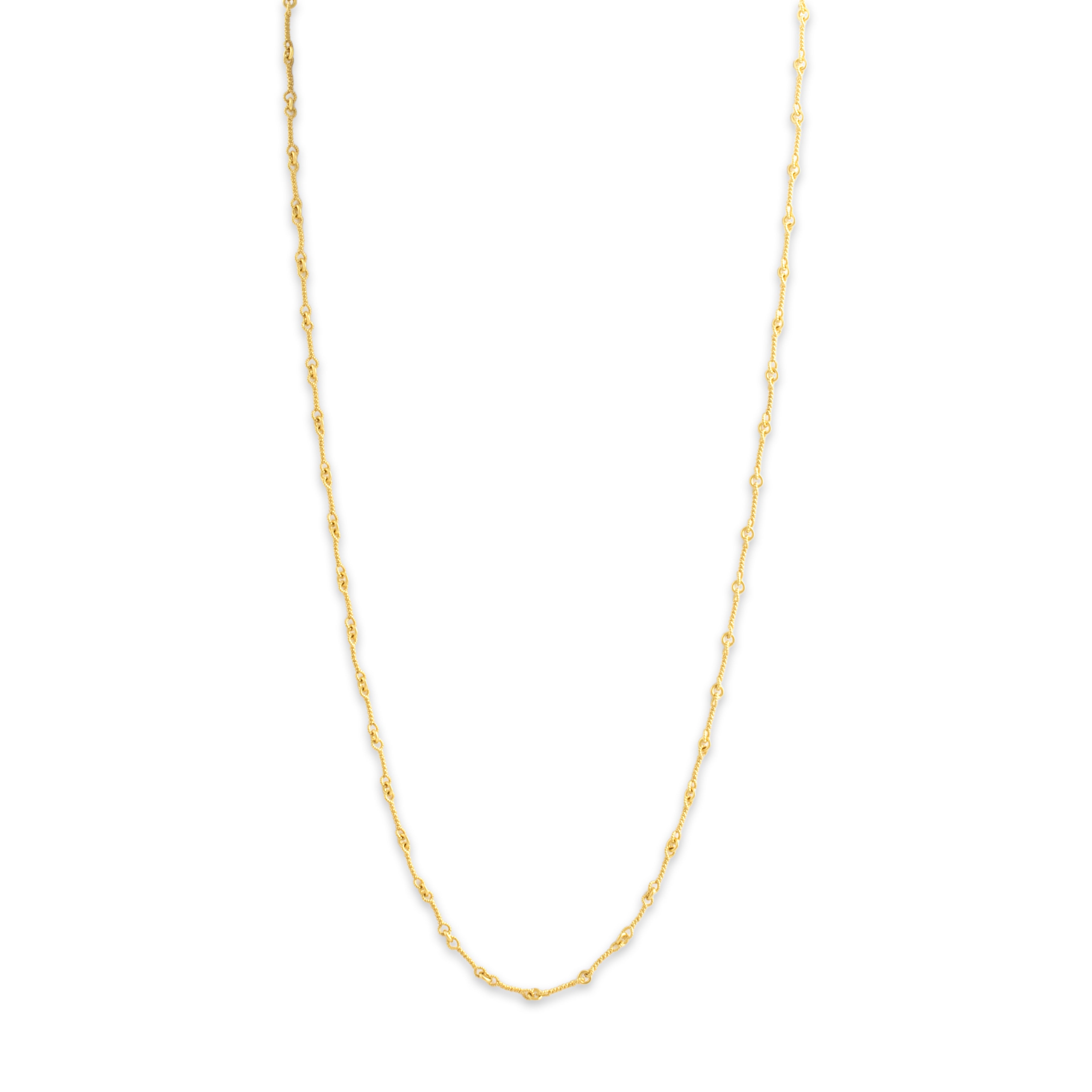 Vintage 18k Yellow Gold 2.7mm Twisted Bar Link Chain - detail view #1
