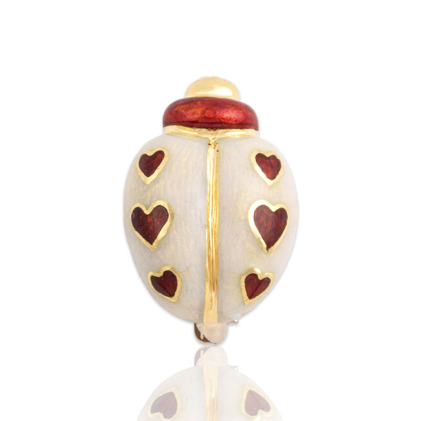 Vintage 18k Yellow Gold Adorable Lovebug Brooch / Pin