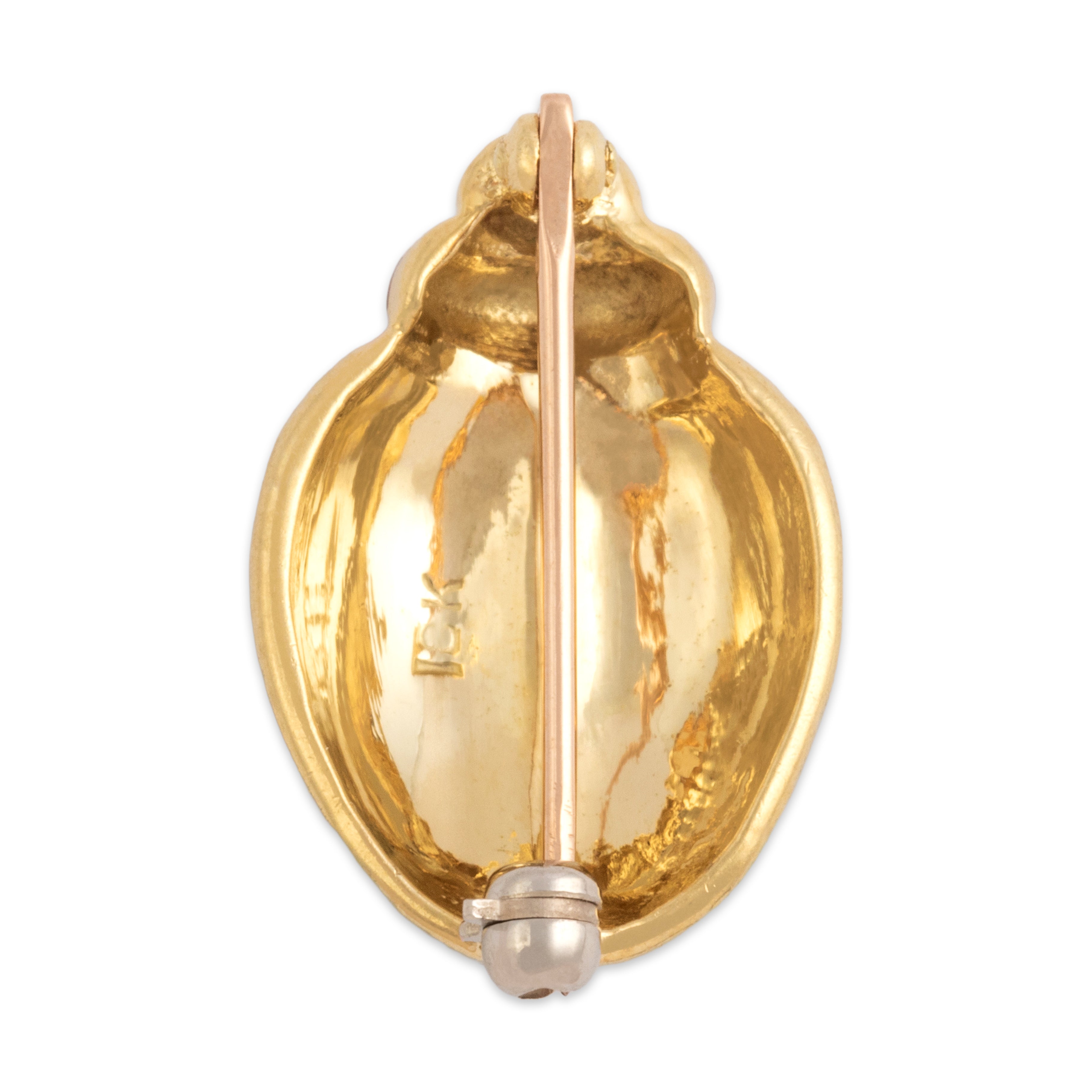 Vintage 18k Yellow Gold Adorable Lovebug Brooch / Pin - Hallmark view