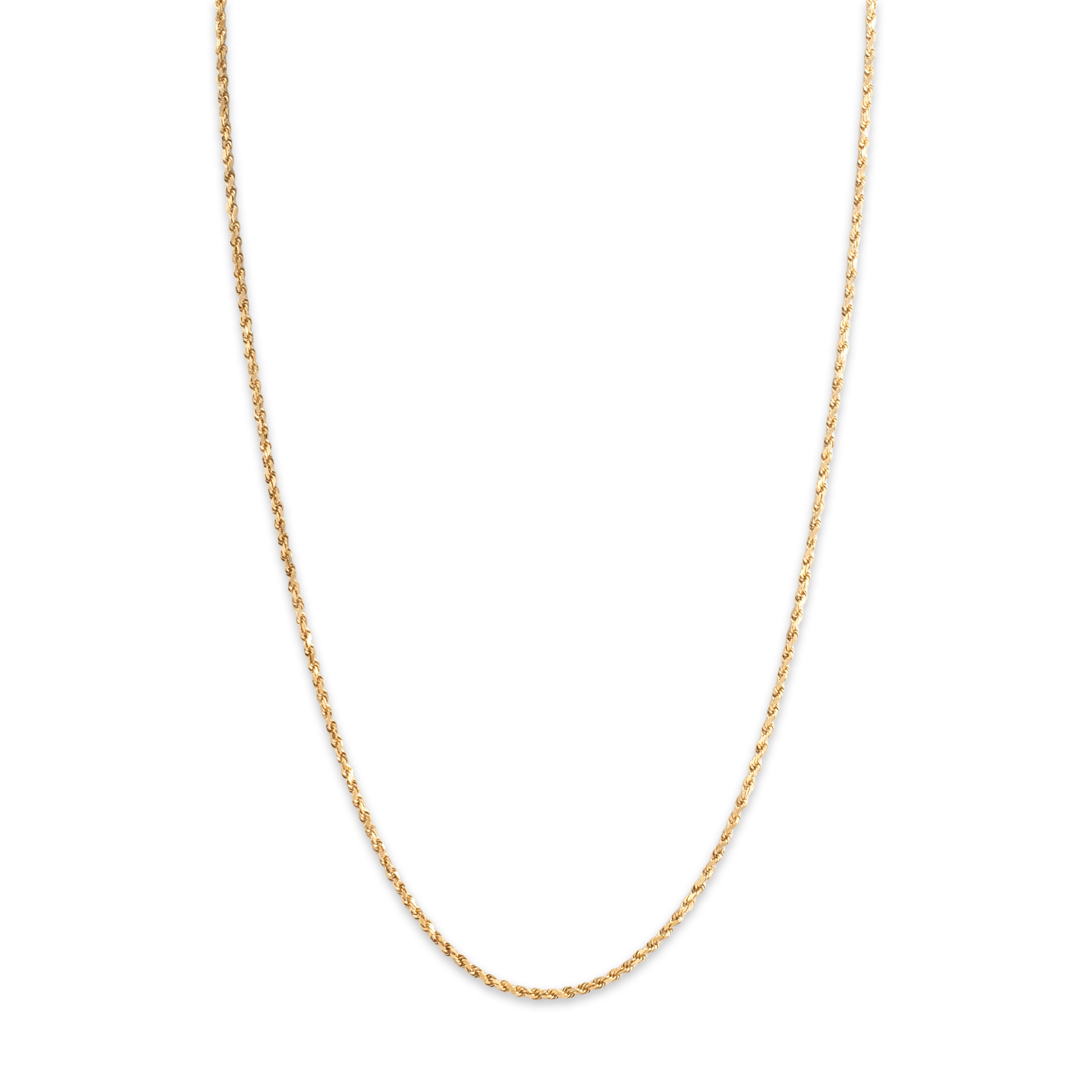 Vintage 14k Yellow Gold 1.8mm Glittering Rope Chain - detail view #1