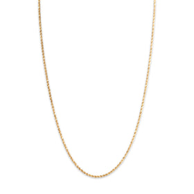 Vintage 14k Yellow Gold 1.8mm Glittering Rope Chain 18.25"