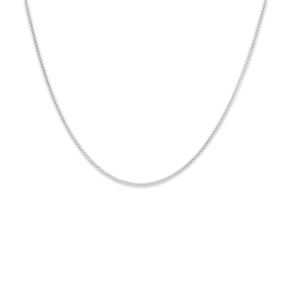 Vintage 14k White Gold 1.1mm Simple Wheat Chain 18