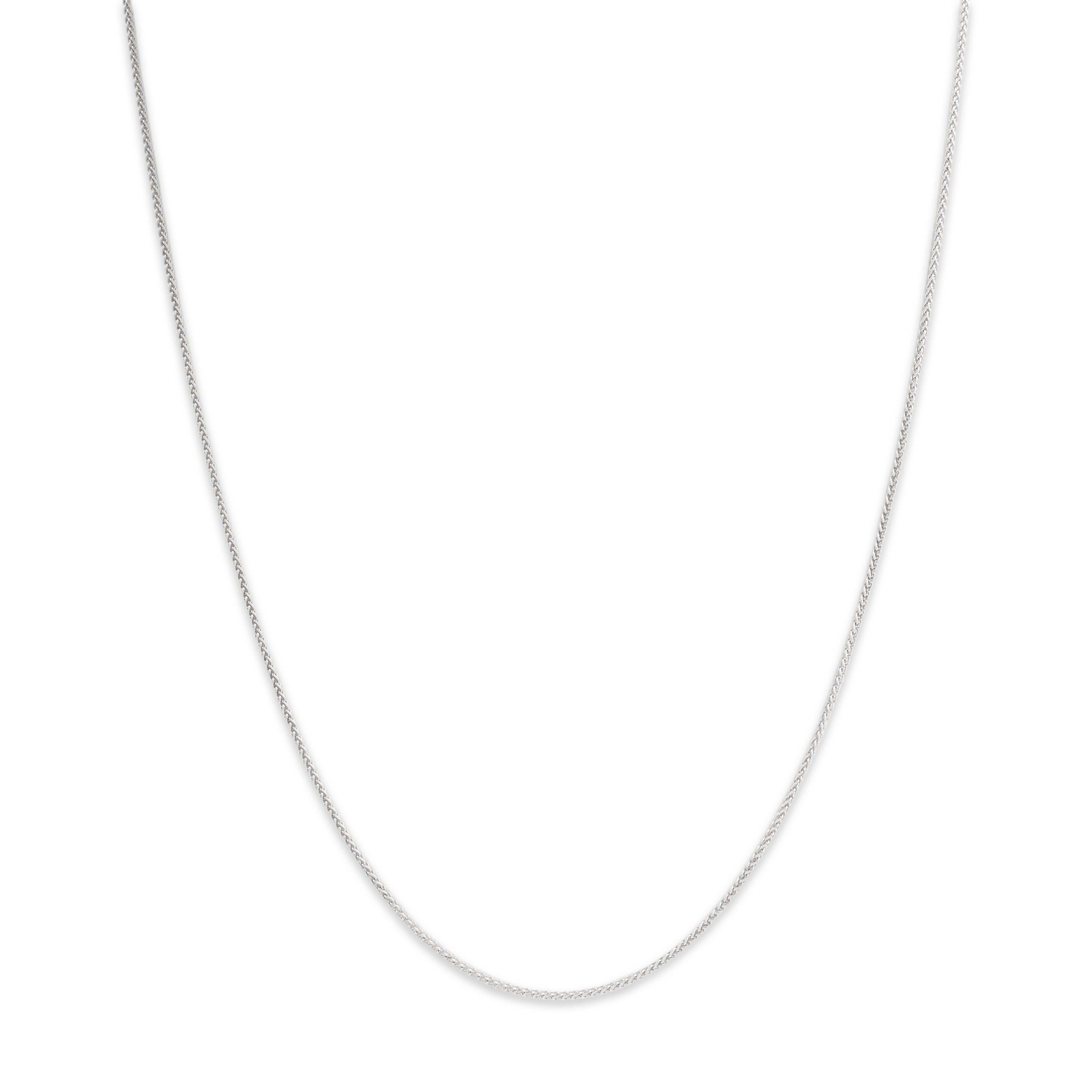 Vintage 14k White Gold 1.1mm Simple Wheat Chain - Close-up view