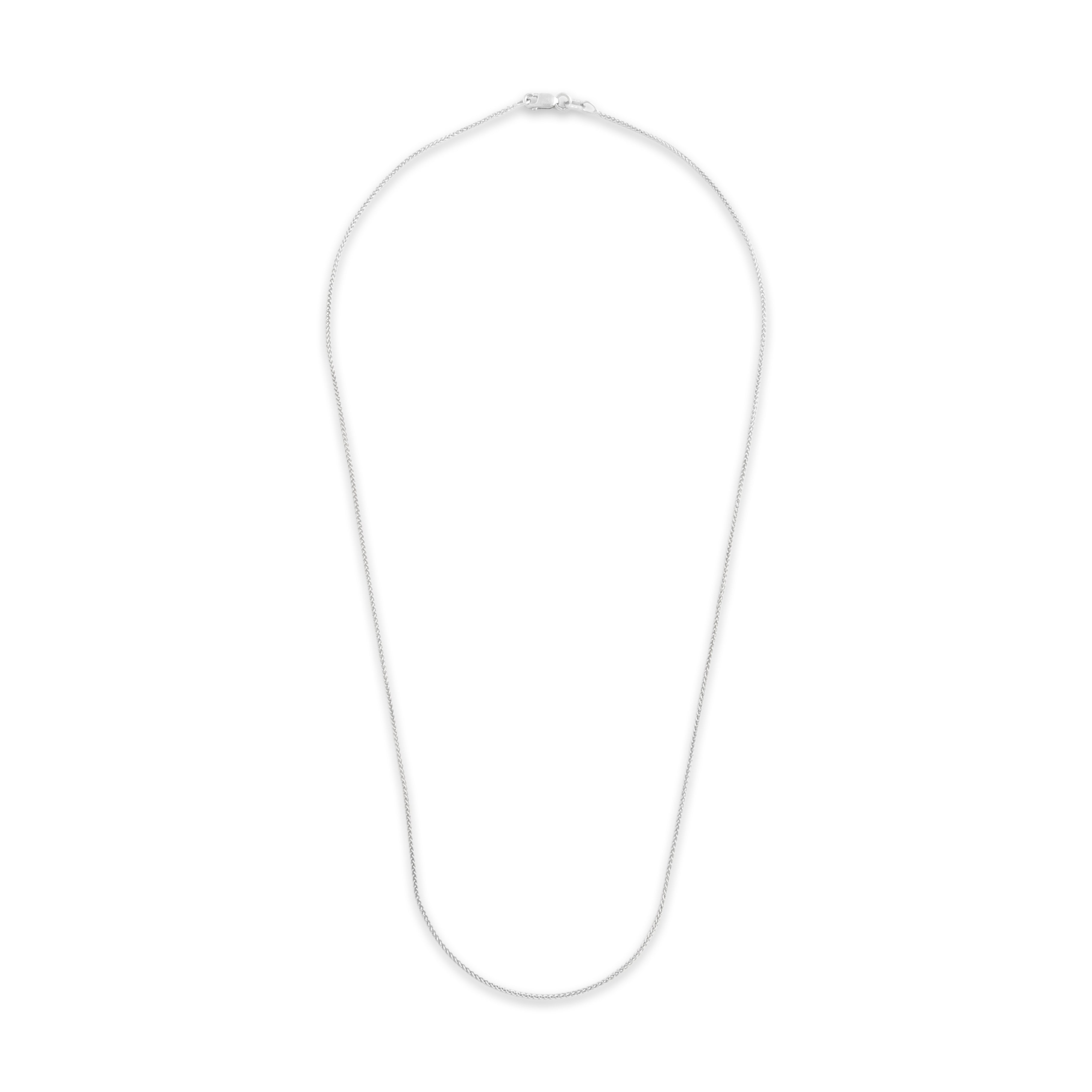 Vintage 14k White Gold 1.1mm Simple Wheat Chain - Overall view