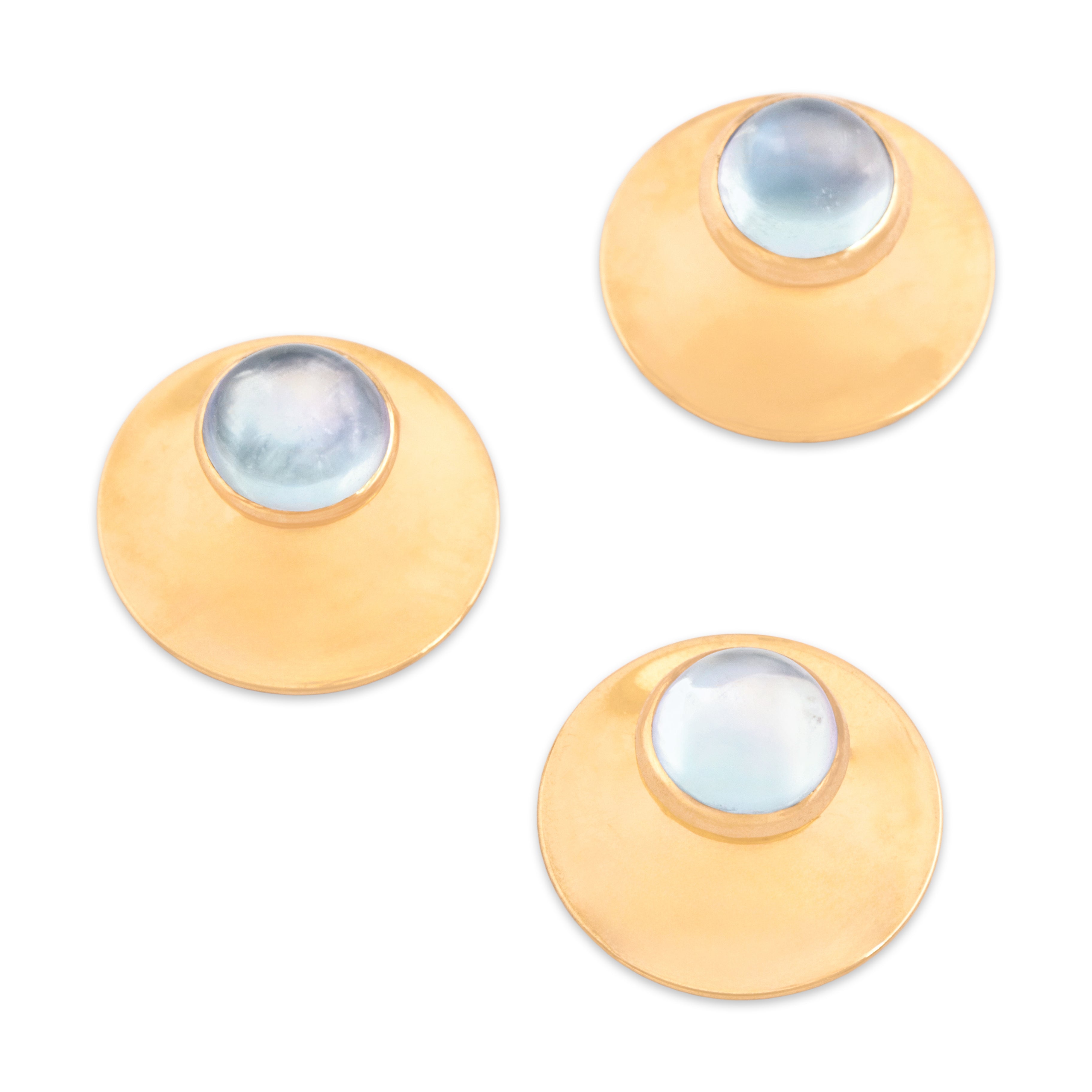 Antique 14k Yellow Gold & Platinum 10.41cttw Moonstone Cabochon Tuxedo Set