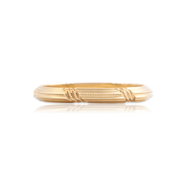 Antique 14k Yellow Gold Classical Milgrain Eternity Band Ring 6.25