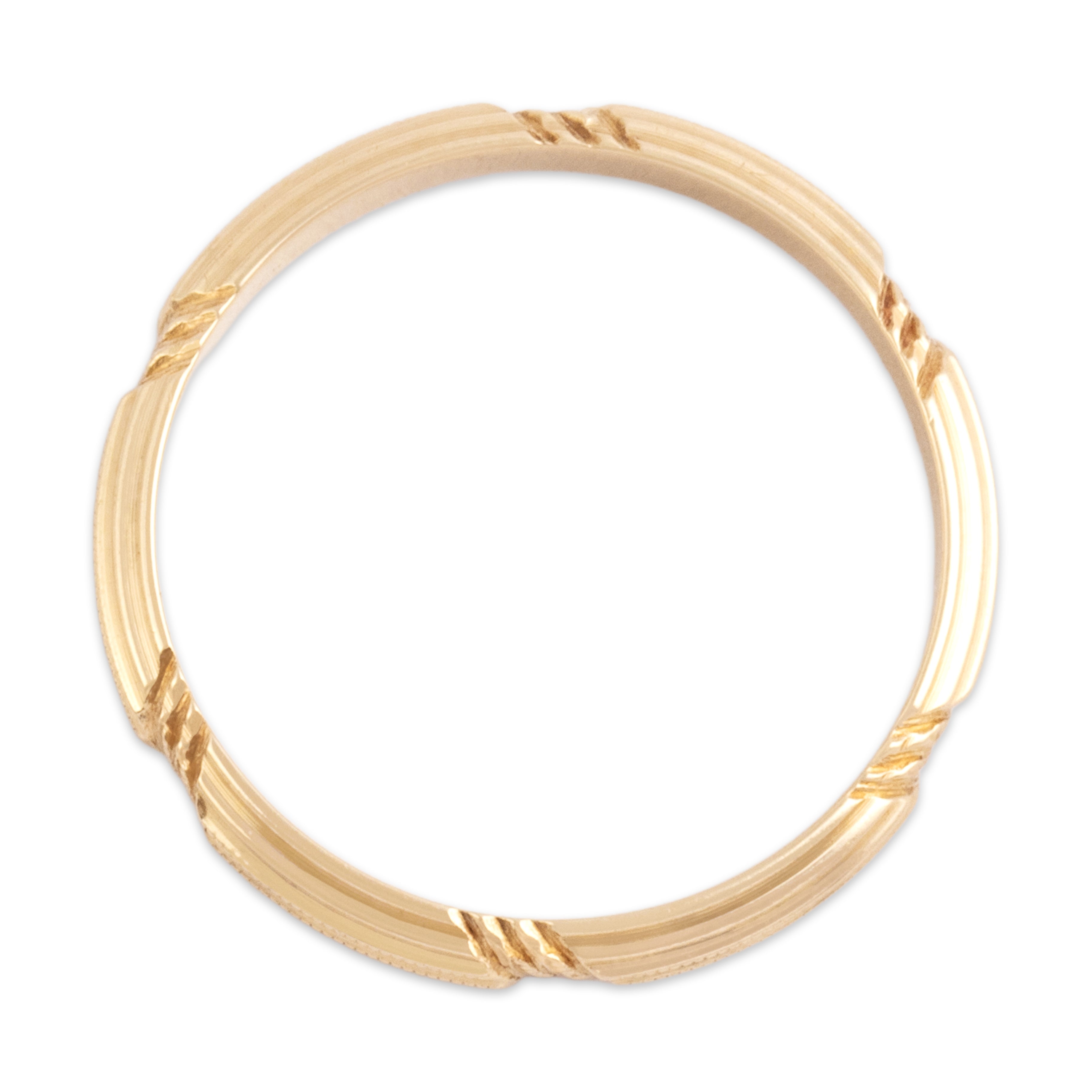 Antique 14k Yellow Gold Classical Milgrain Eternity Band Ring - detail view #1