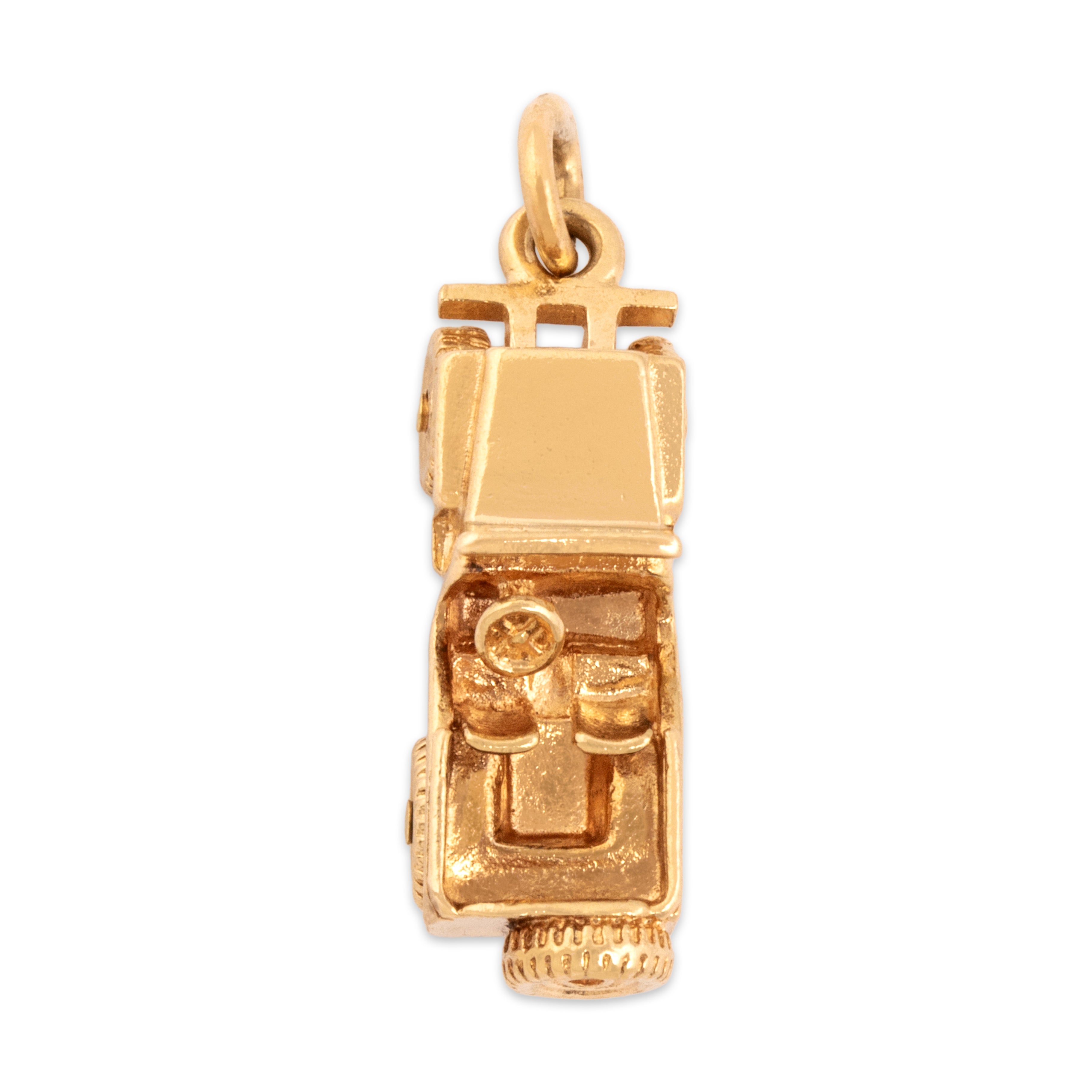 Vintage 14k Yellow Gold Articulating Military Jeep Charm / Pendant - detail view #2