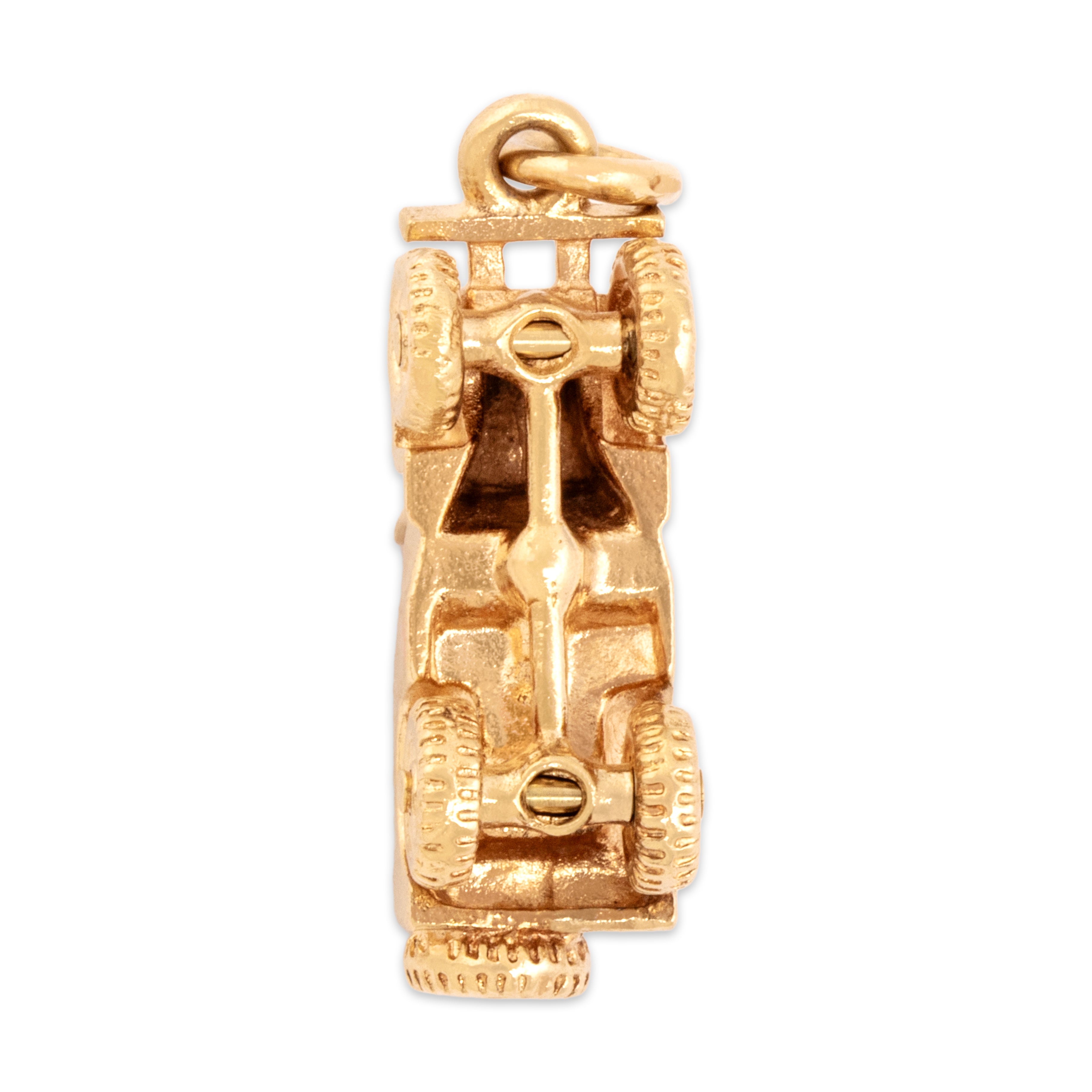 Vintage 14k Yellow Gold Articulating Military Jeep Charm / Pendant - detail view #3