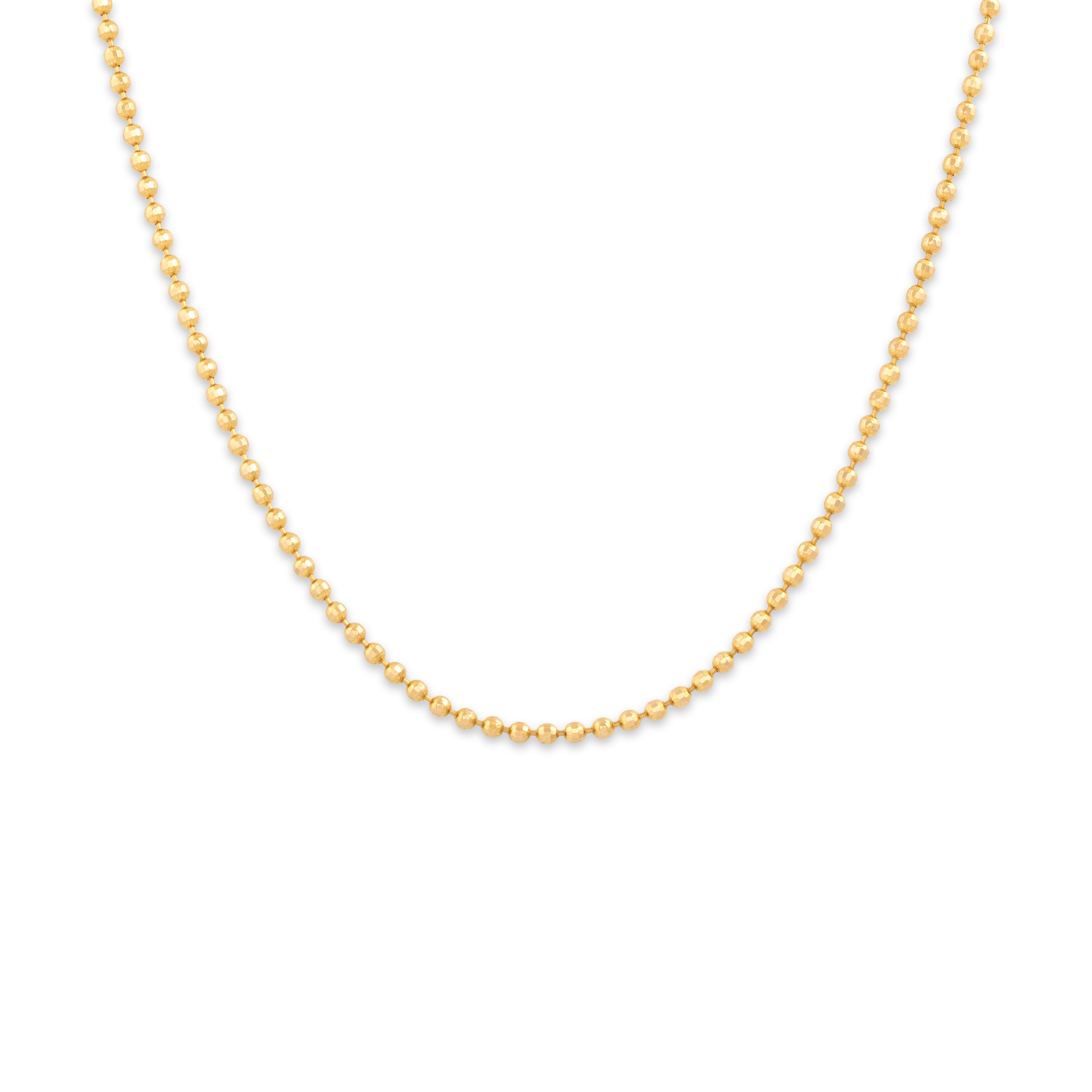 Vintage Italian 14k Yellow Gold 1.9mm Glittering Disco Ball Chain - Close-up view