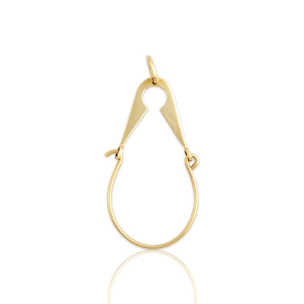 Vintage Italian 14k Yellow Gold Sleek Charm Hook Charm / Pendant