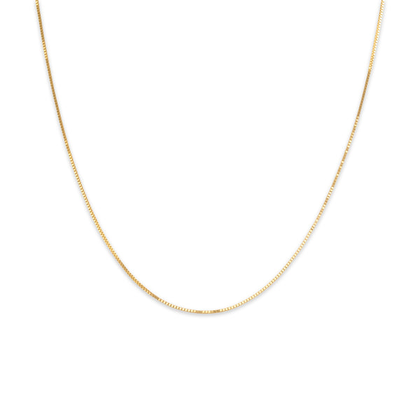 Vintage Italian 14k Yellow Gold 0.7mm Dainty Box Chain 15.25
