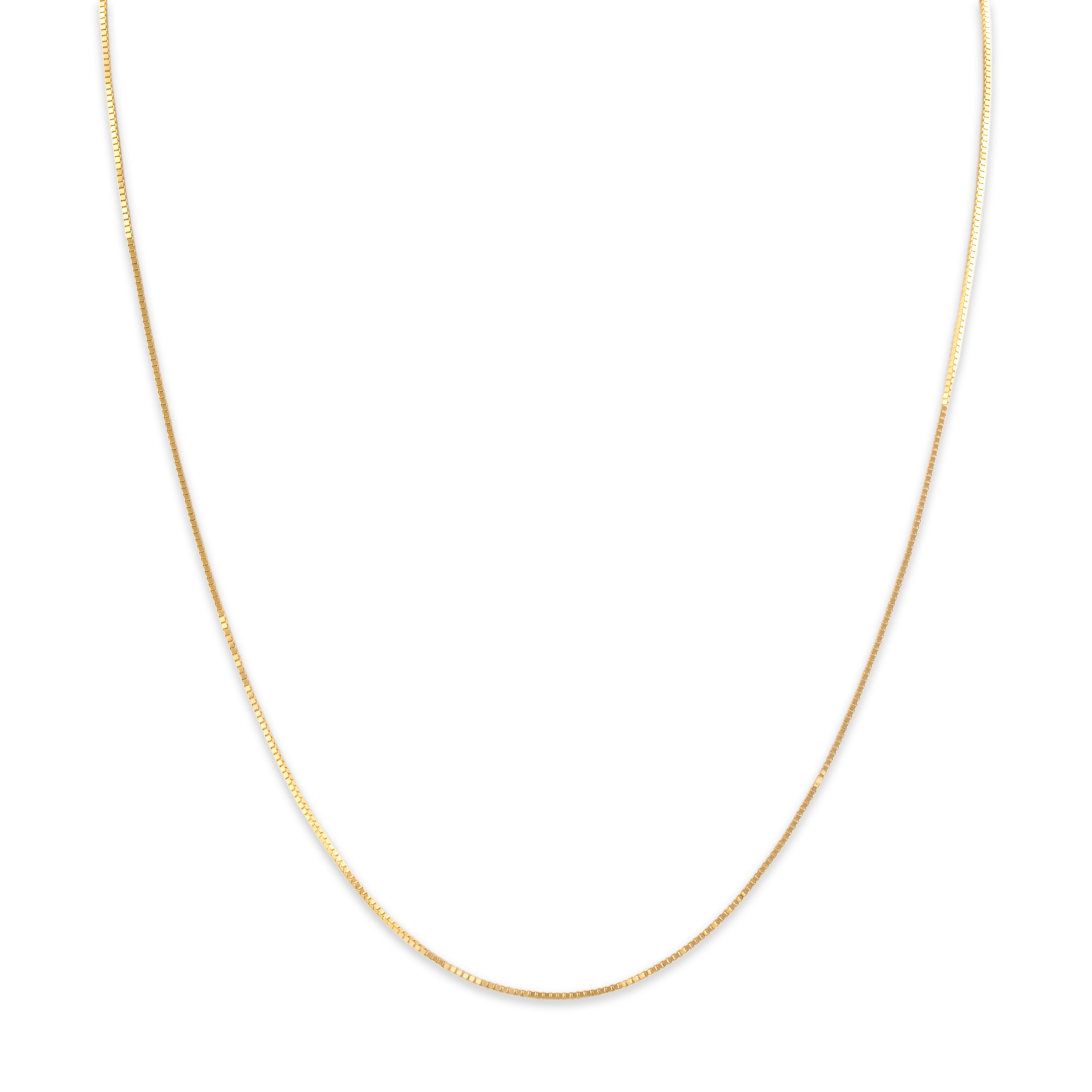 Vintage Italian 14k Yellow Gold 0.7mm Dainty Box Chain - Close-up view