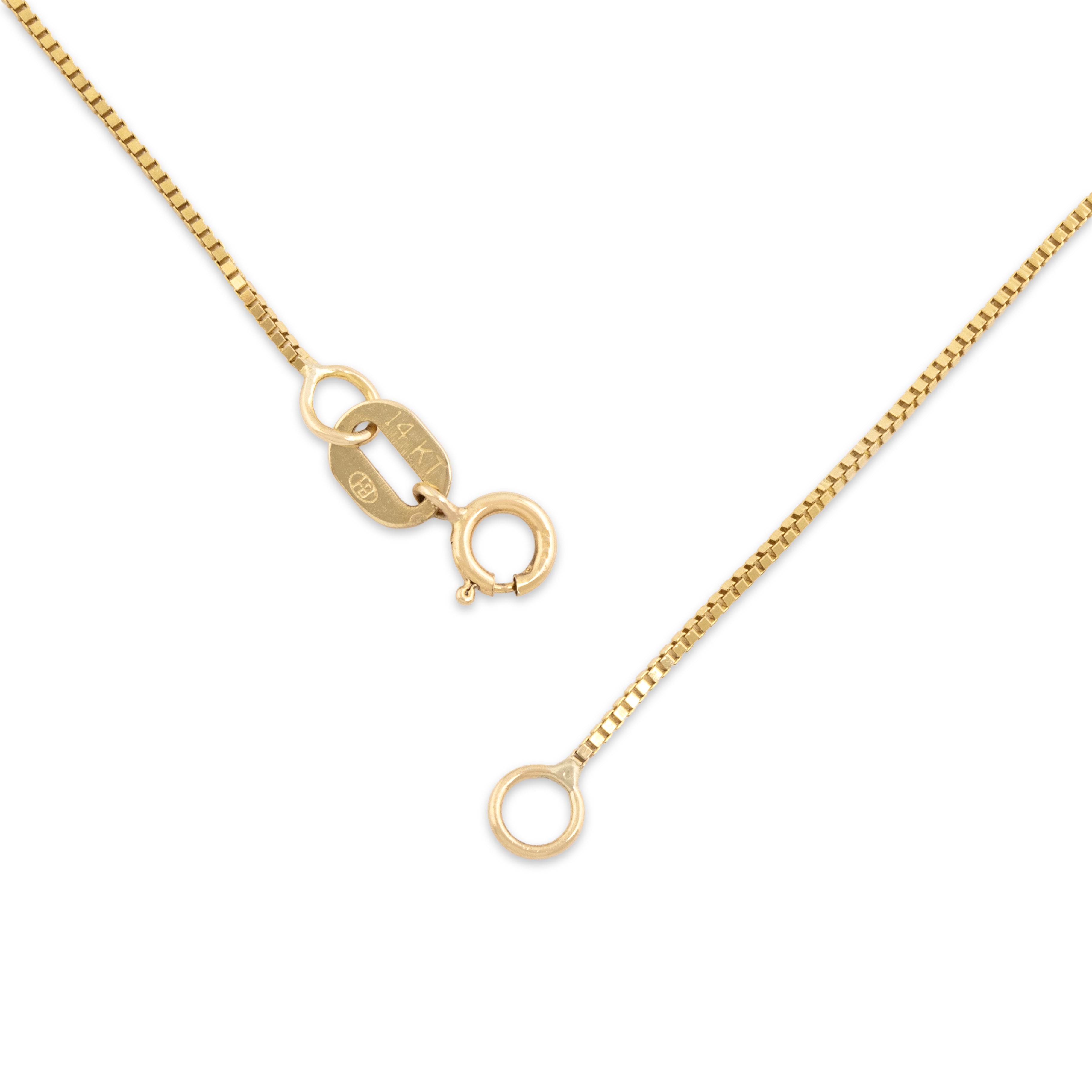 Vintage Italian 14k Yellow Gold 0.7mm Dainty Box Chain - clasp view