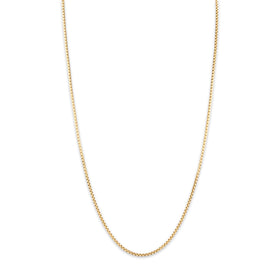 Vintage Italian 14k Yellow Gold 1.8mm Sleek Rounded Box Chain 20.5"
