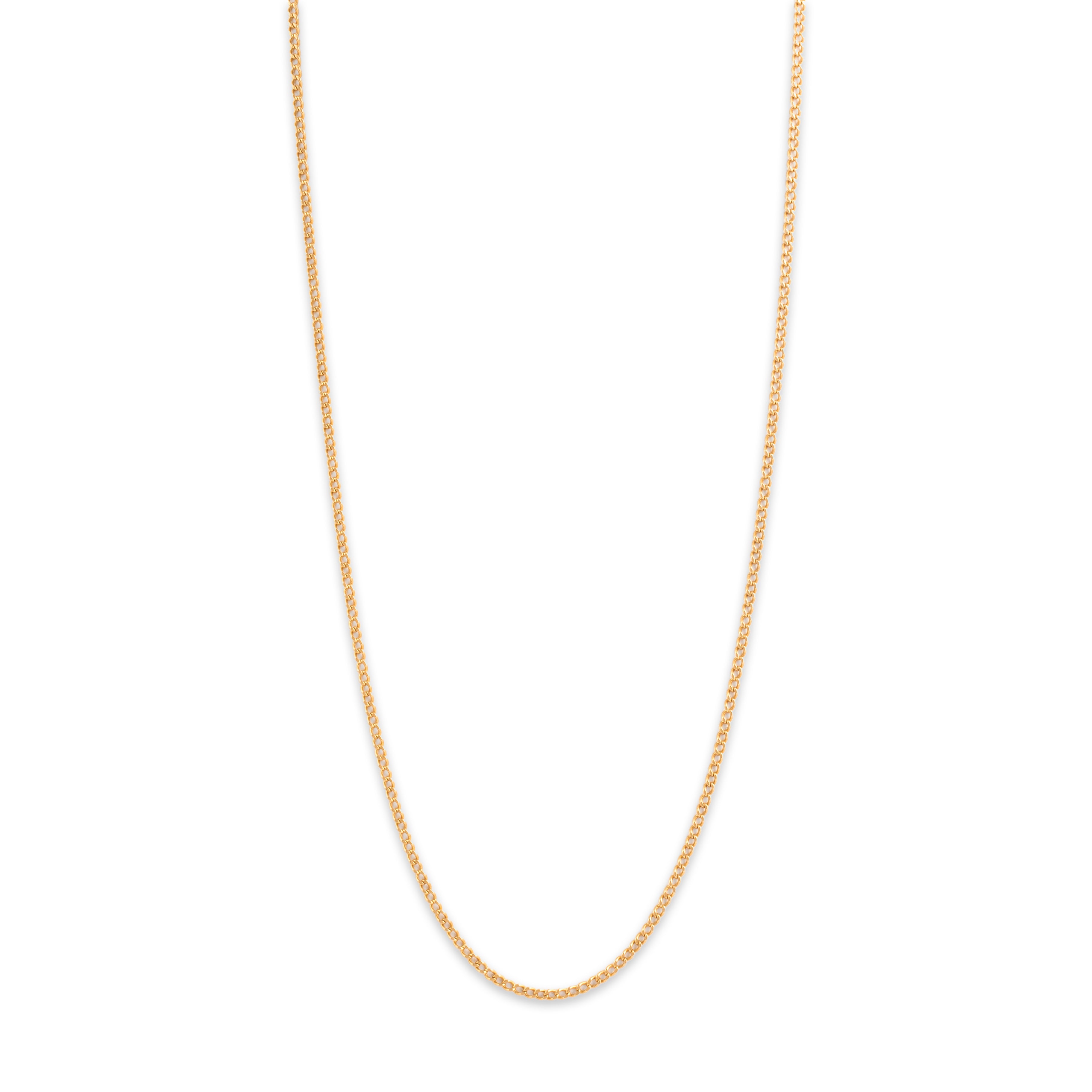 Vintage Italian 18k Yellow Gold 2.3mm Timeless Long Curb Chain - detail view #1