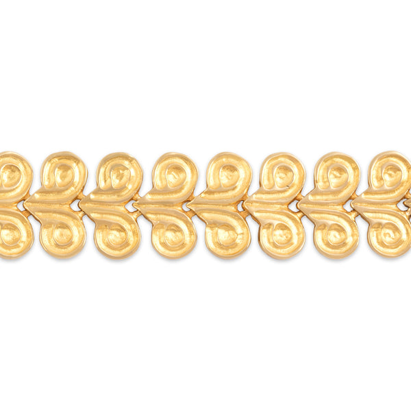 Vintage 18k Yellow Gold Fantastic Classical-Style Swirled Link Bracelet 6.75