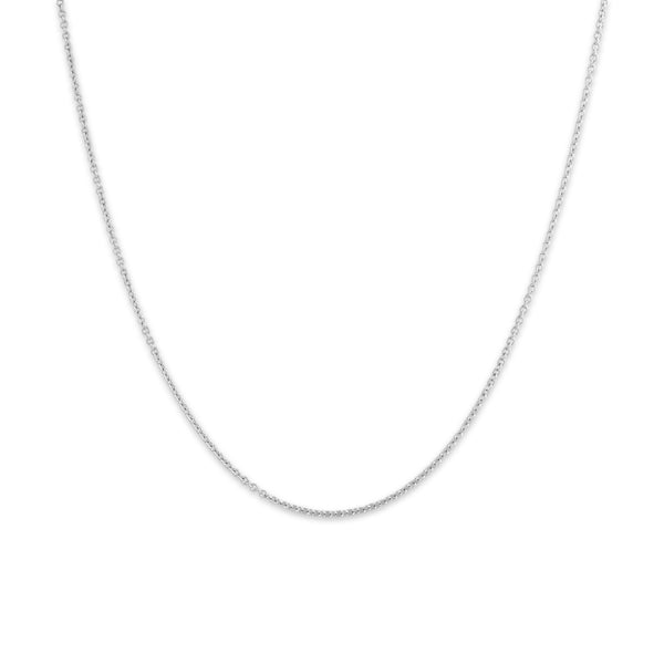 Estate 18k White Gold 1.2mm Quintessential Cable Chain 18