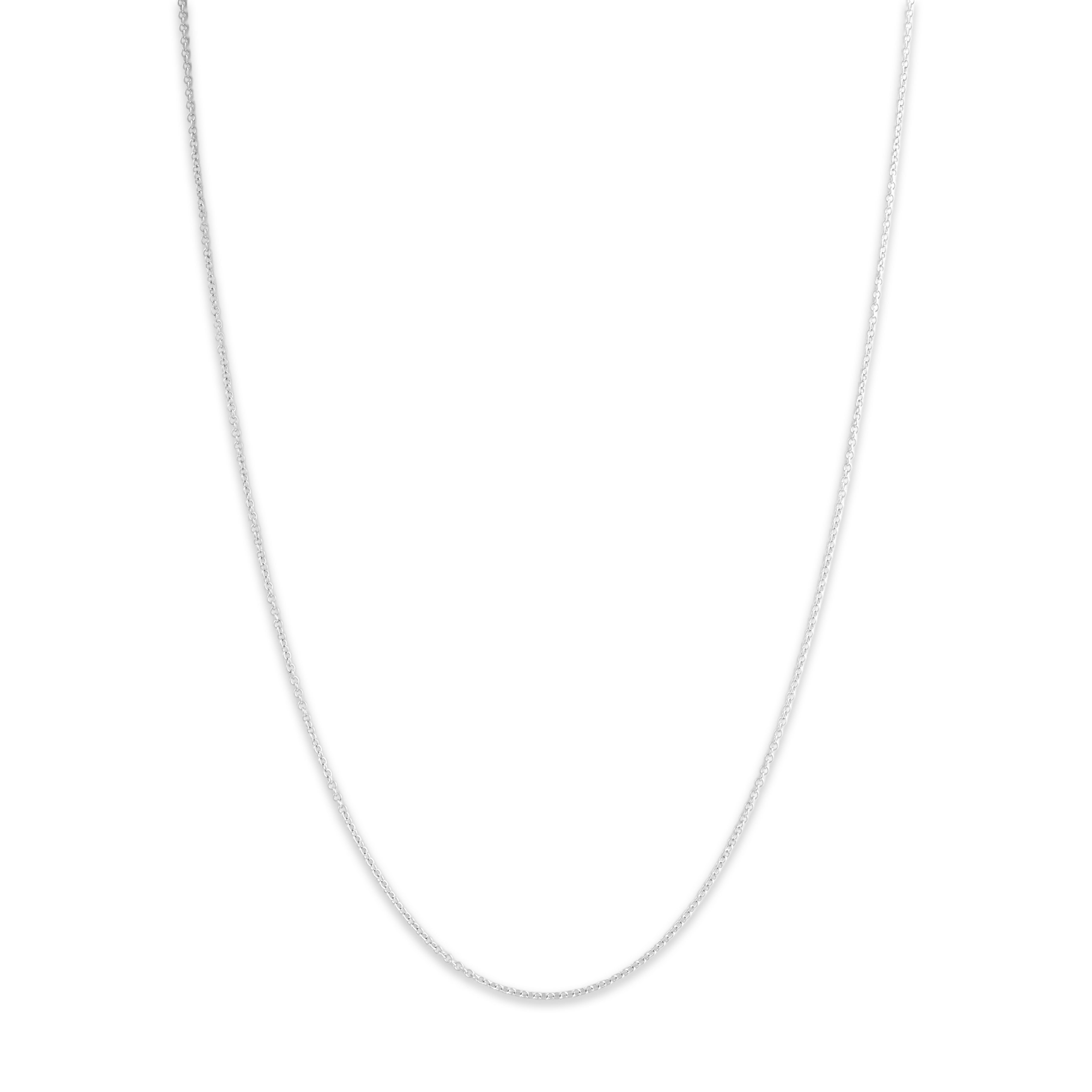 Estate 18k White Gold 1.2mm Quintessential Cable Chain - detail view #1