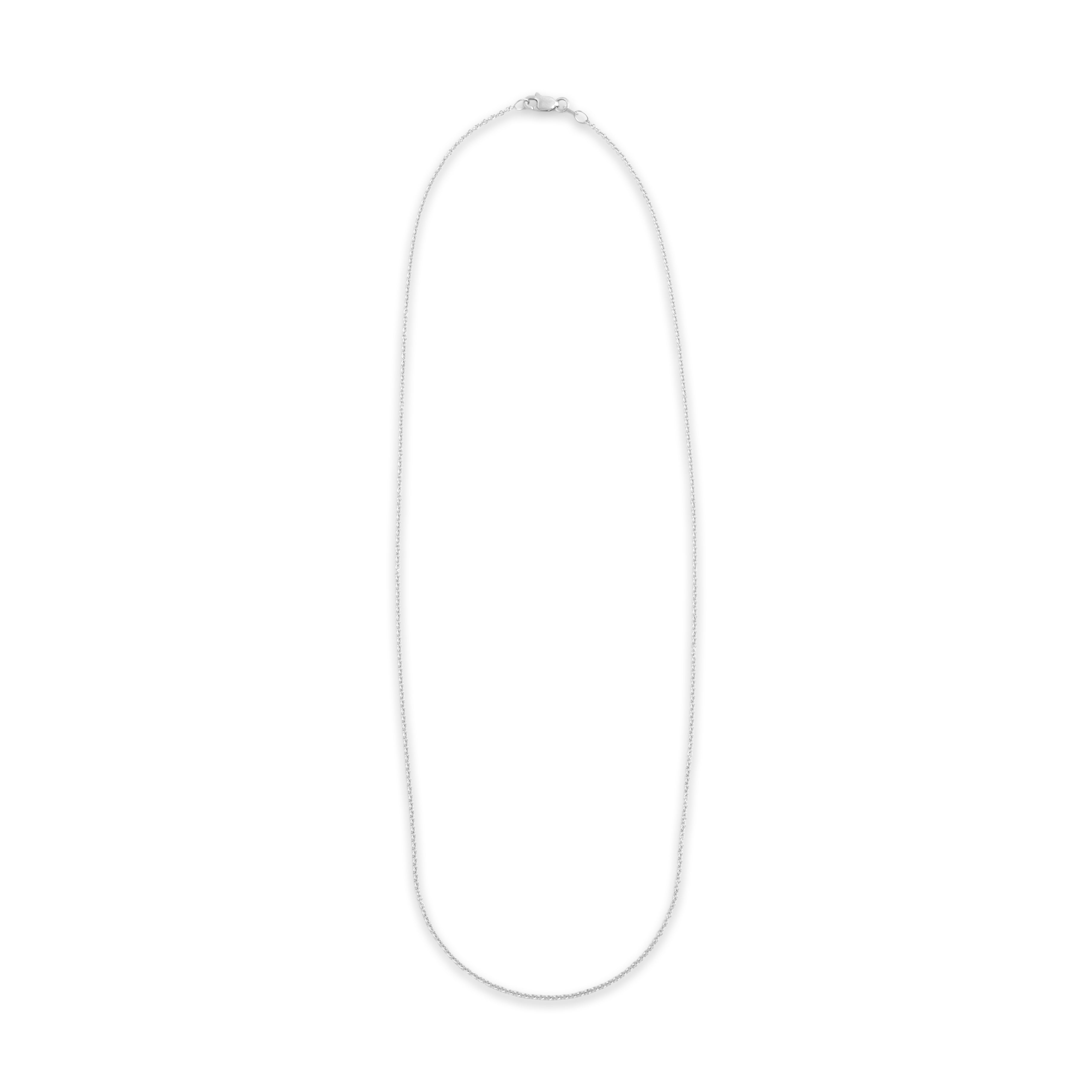 Estate 18k White Gold 1.2mm Quintessential Cable Chain - Overall view